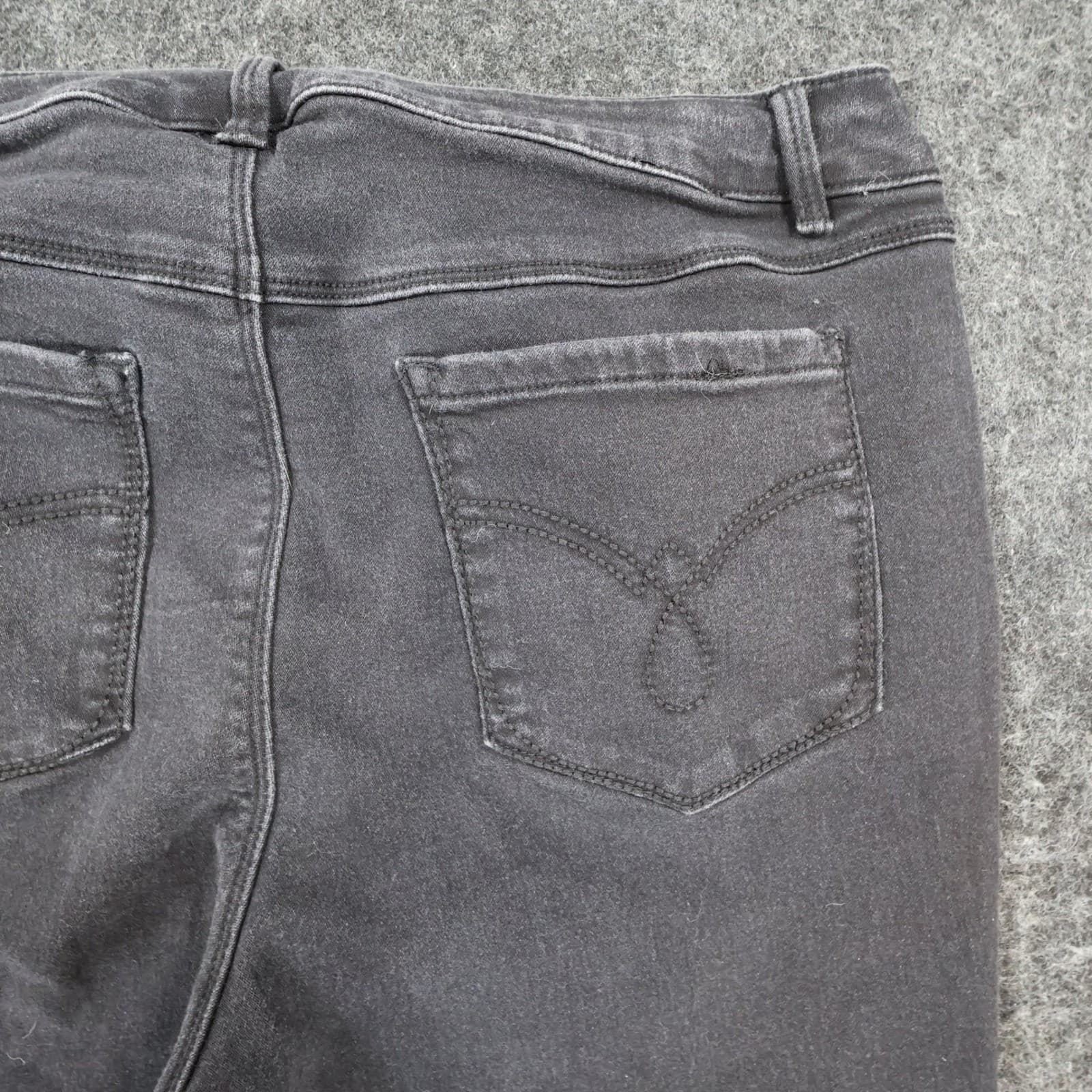 d.jeans Capri Pants Womens 14W Black Cotton Blend Slim Fit Stretch Cropped - Thumbnail 9
