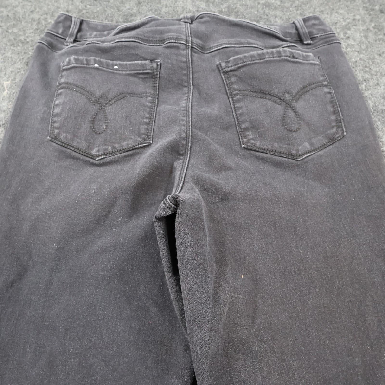 d.jeans Capri Pants Womens 14W Black Cotton Blend Slim Fit Stretch Cropped - Thumbnail 11