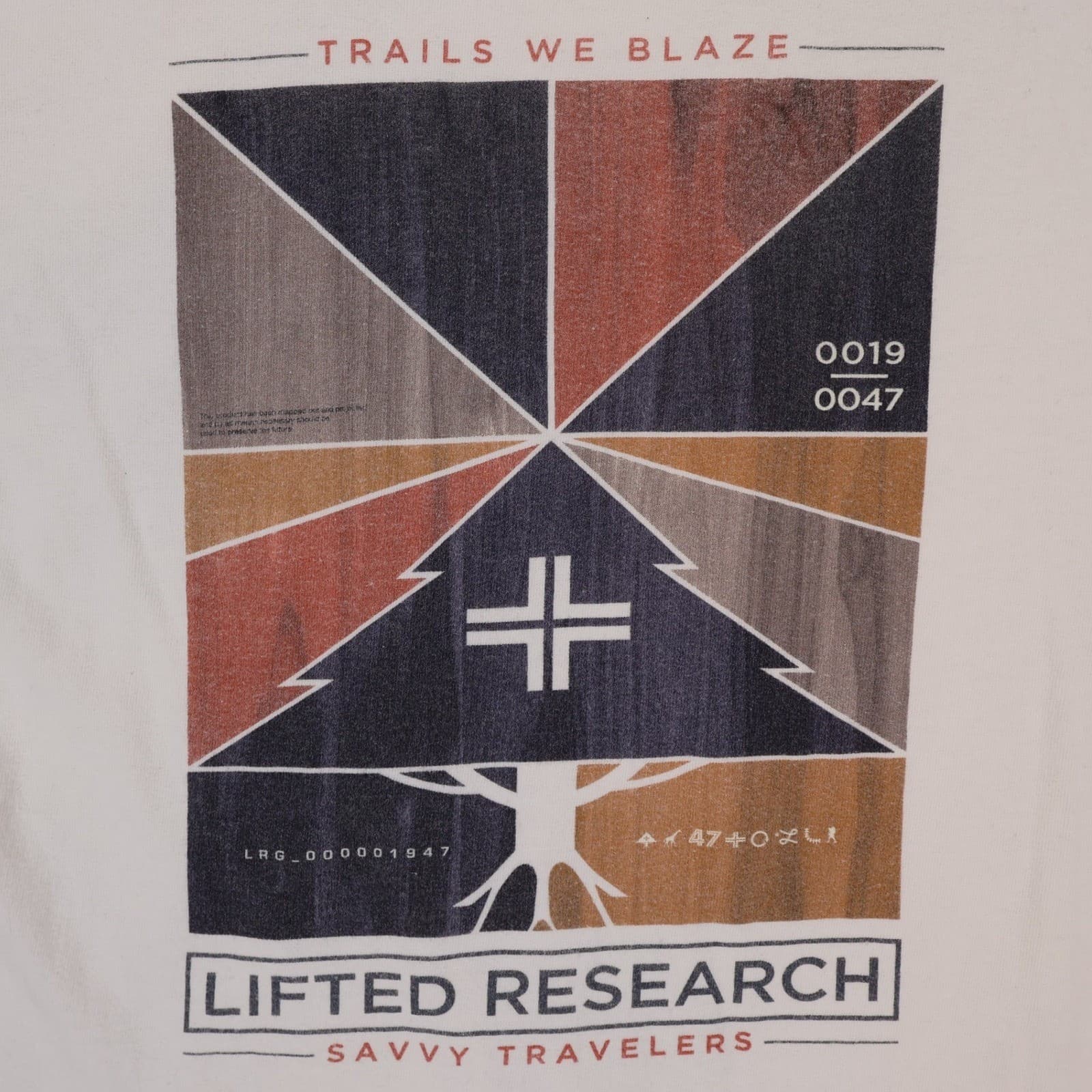 LRG T-Shirt Mens Medium White Cotton Graphic Short Sleeve Trails We Blaze Tee - Thumbnail 9