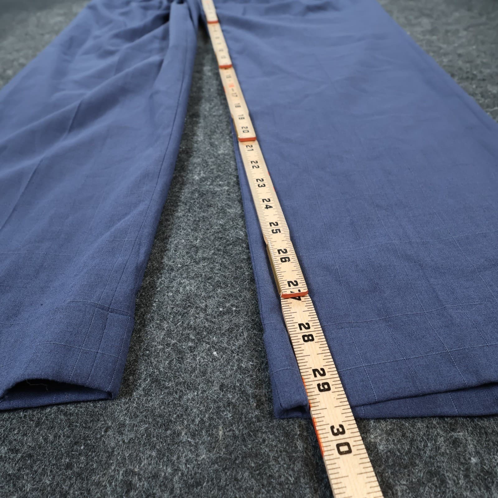 Ralph Lauren Dress Pants Mens 36W x 30L Blue Poly Rayon Pleated Windowpane Check - Thumbnail 4