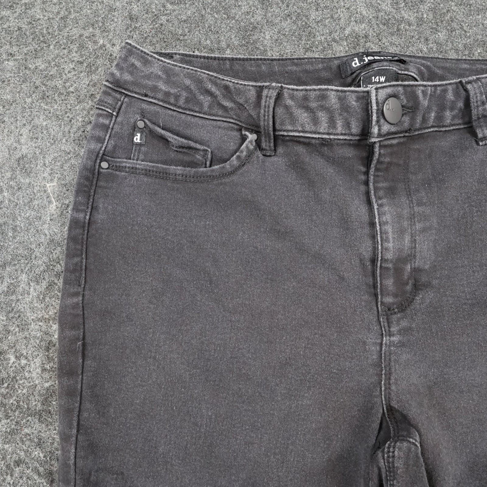 d.jeans Capri Pants Womens 14W Black Cotton Blend Slim Fit Stretch Cropped - Thumbnail 8