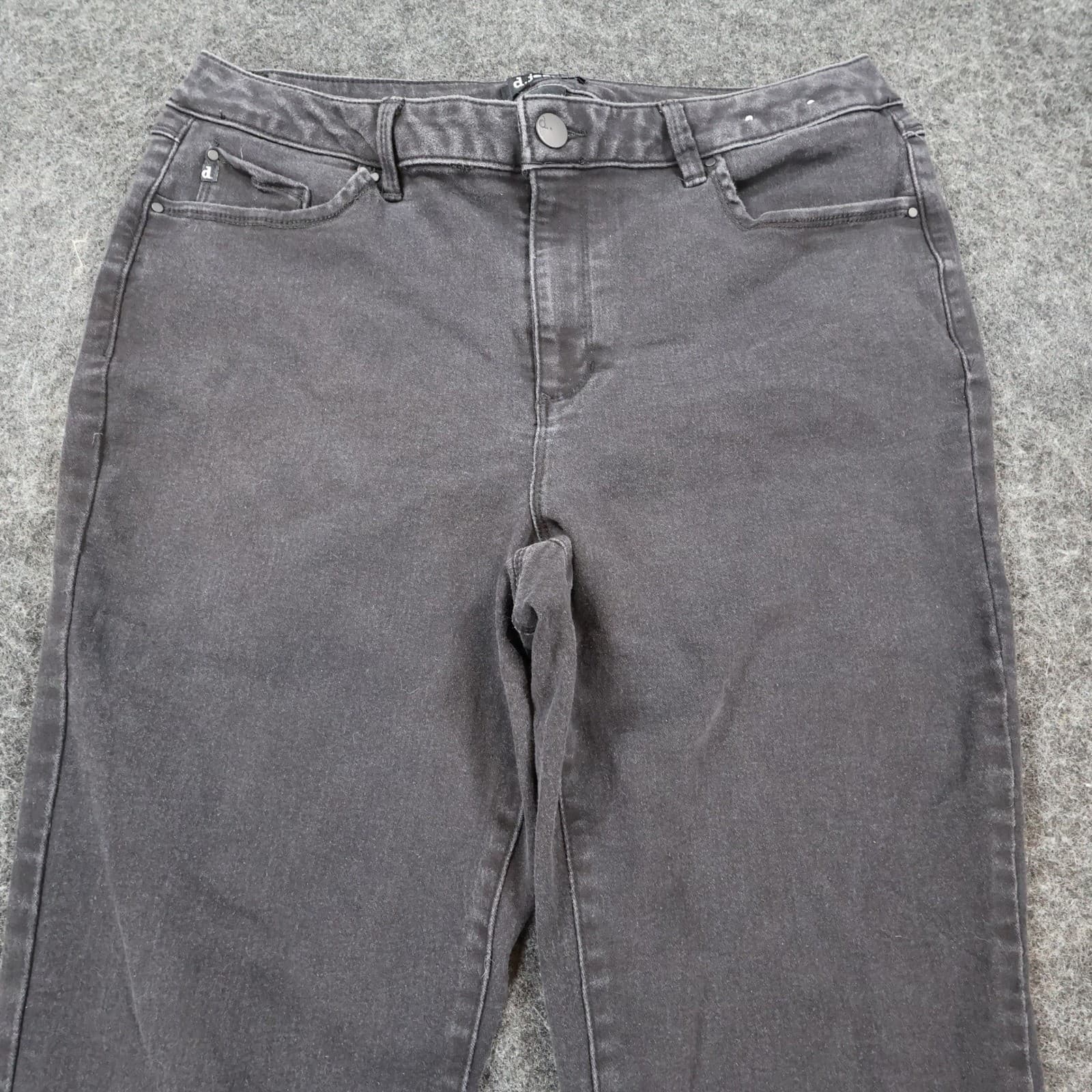 d.jeans Capri Pants Womens 14W Black Cotton Blend Slim Fit Stretch Cropped - Thumbnail 10