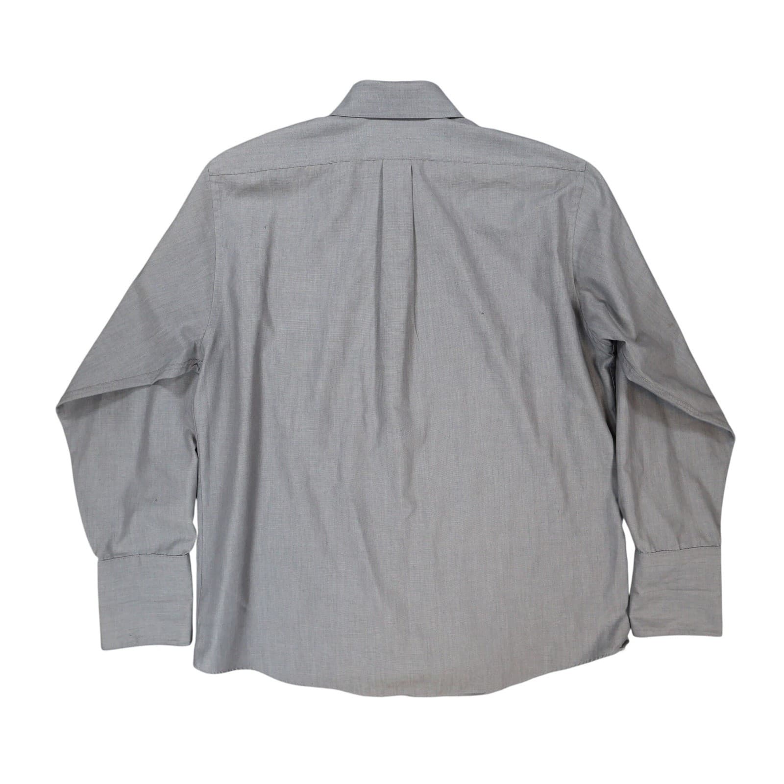 Van Heusen Button Down Shirt Mens 17 34/35 Gray Textured Long Sleeve Dress Shirt - Thumbnail 2