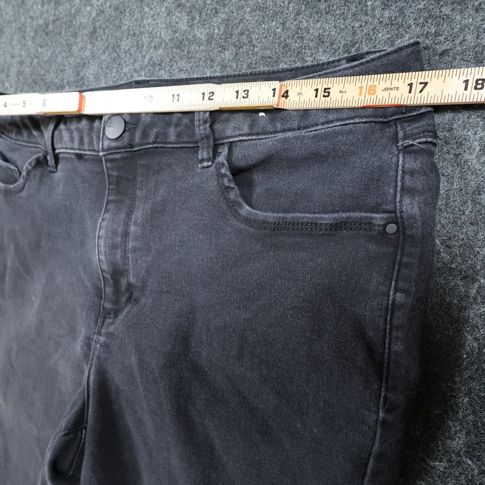 d.jeans Capri Pants Womens 14W Black Cotton Blend Slim Fit Stretch Cropped - Thumbnail 6