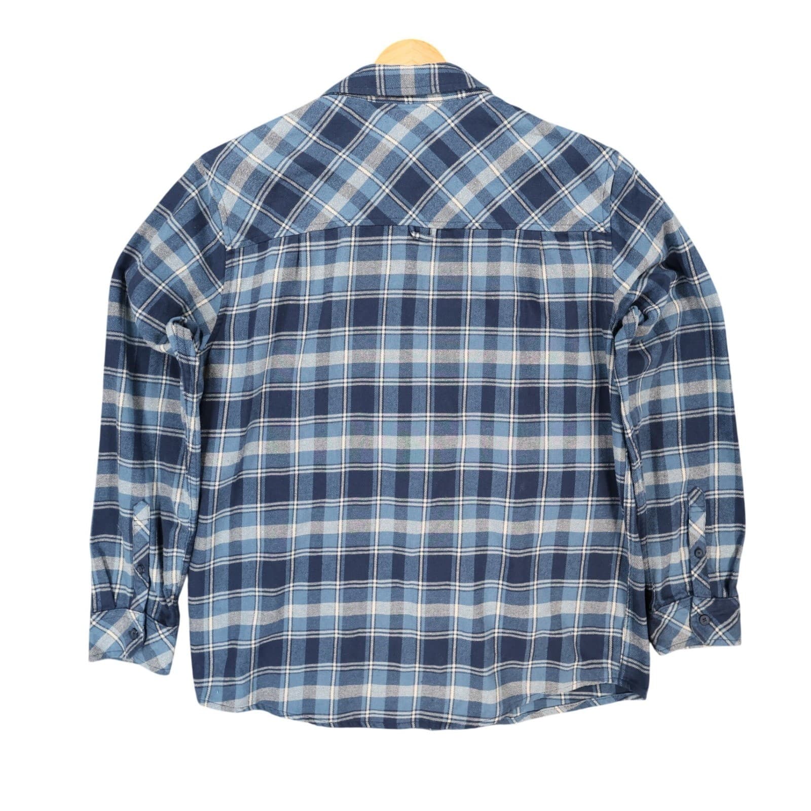 Hurley Flannel Shirt Mens Medium Blue Plaid Cotton Blend Regular Fit Button Up - Thumbnail 2