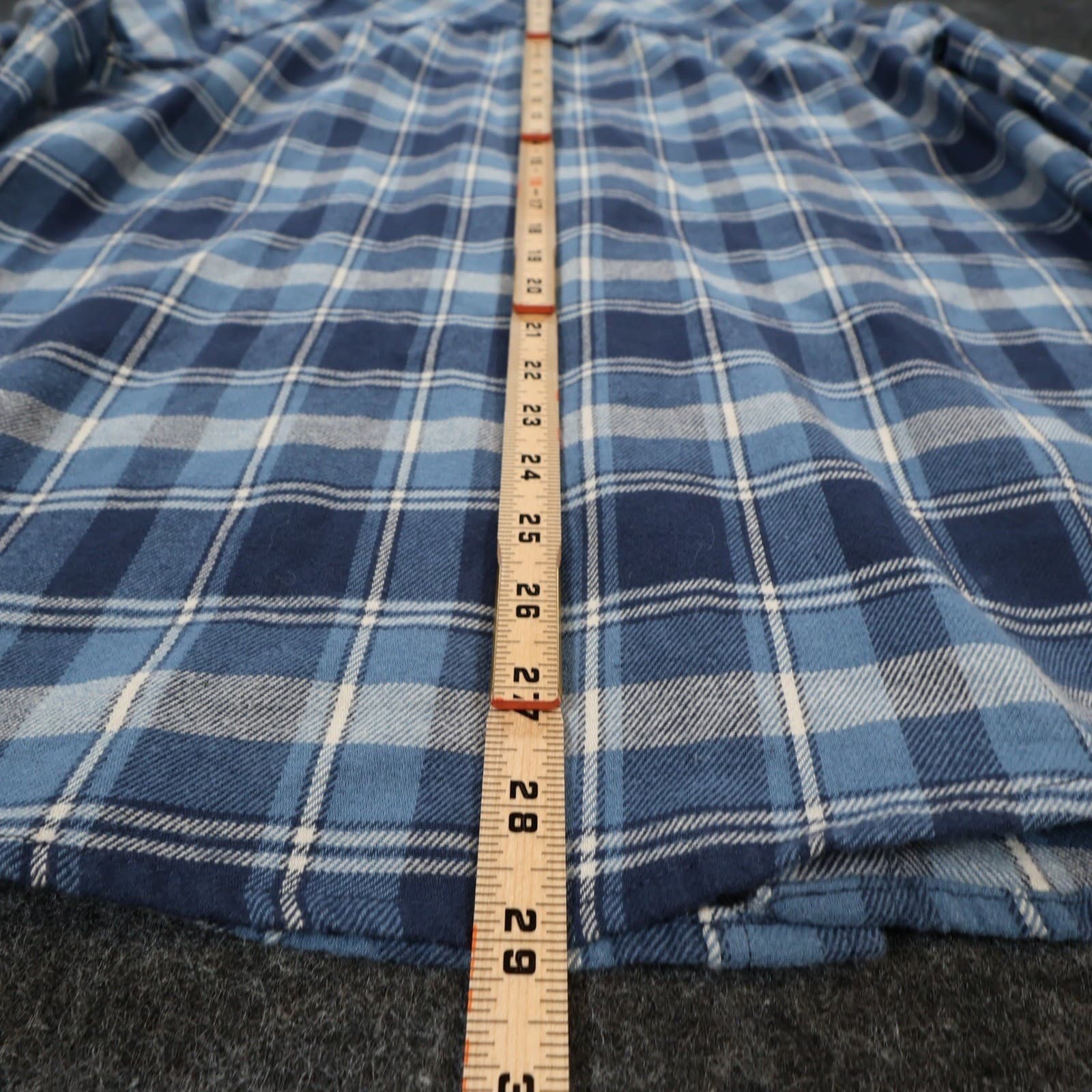 Hurley Flannel Shirt Mens Medium Blue Plaid Cotton Blend Regular Fit Button Up - Thumbnail 5