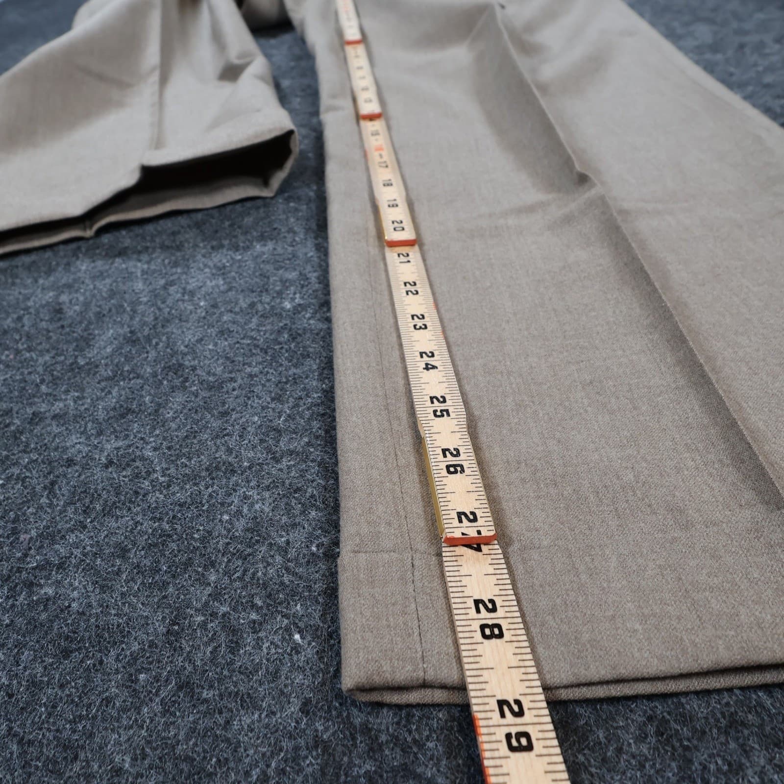 Tallia Uomo Dress Pants Mens 34R Tan Wool Pleated Cuffed Slacks Trousers - Thumbnail 4