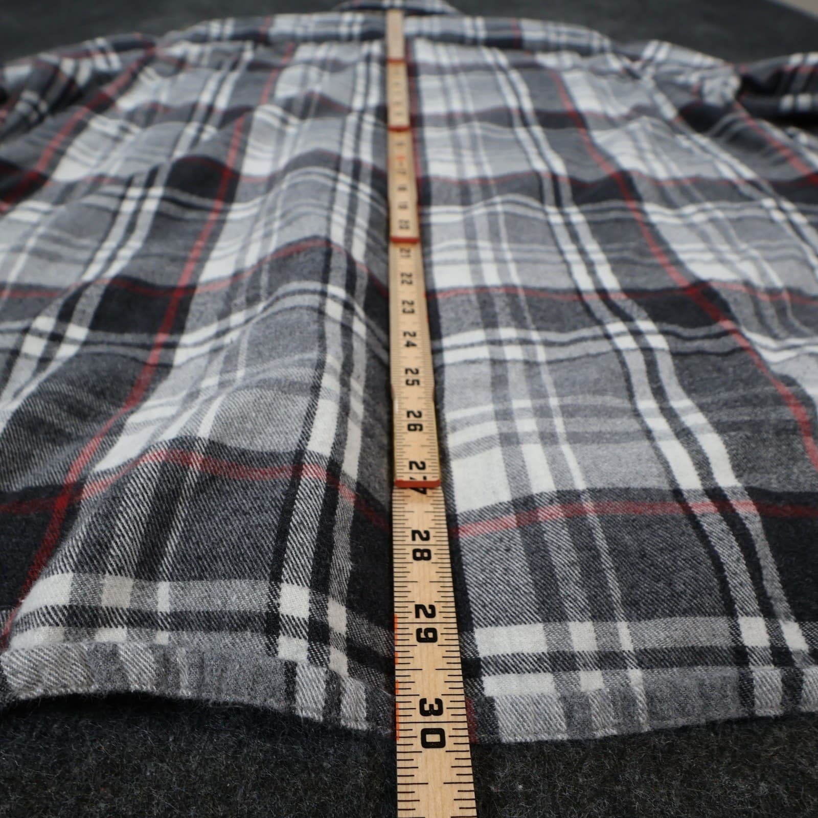 Timberland Flannel Shirt Mens L Gray 100% Cotton Regular Fit Plaid Button Up - Thumbnail 5