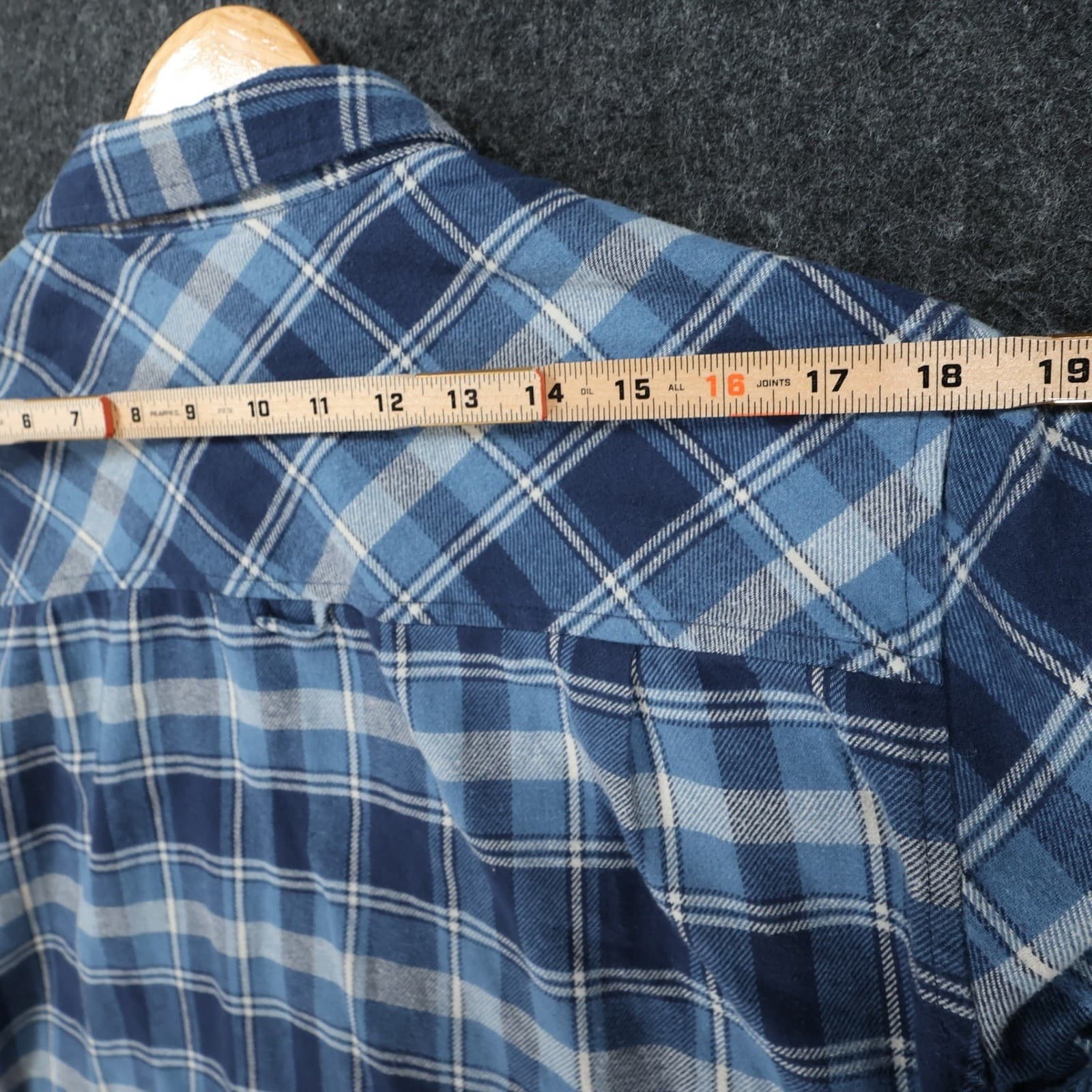 Hurley Flannel Shirt Mens Medium Blue Plaid Cotton Blend Regular Fit Button Up - Thumbnail 6