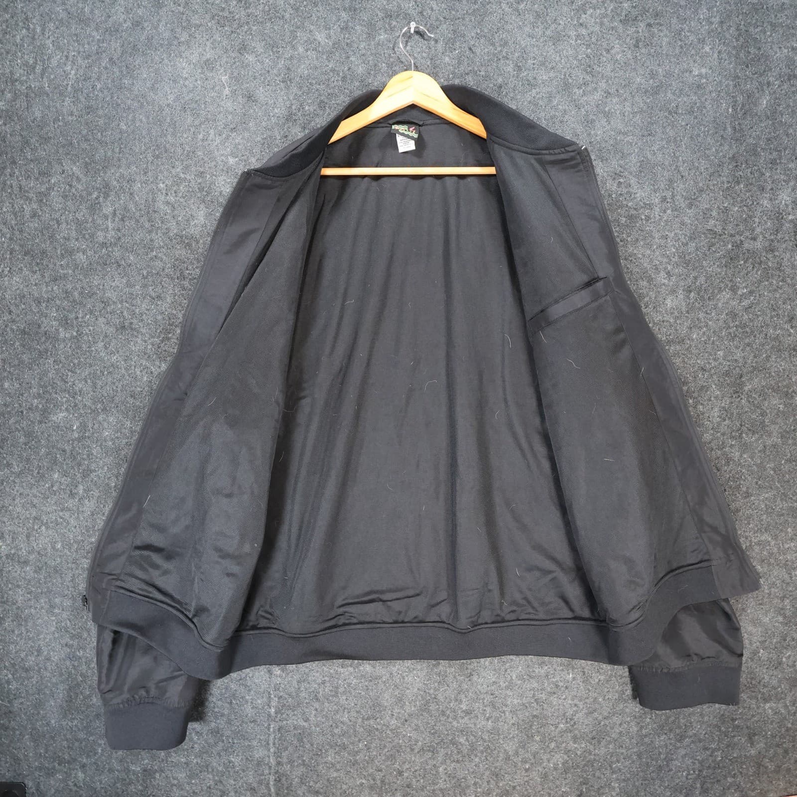 Surf Style Bomber Jacket Mens XXL Black Polyester Blend Regular Windbreaker Zip - Thumbnail 12