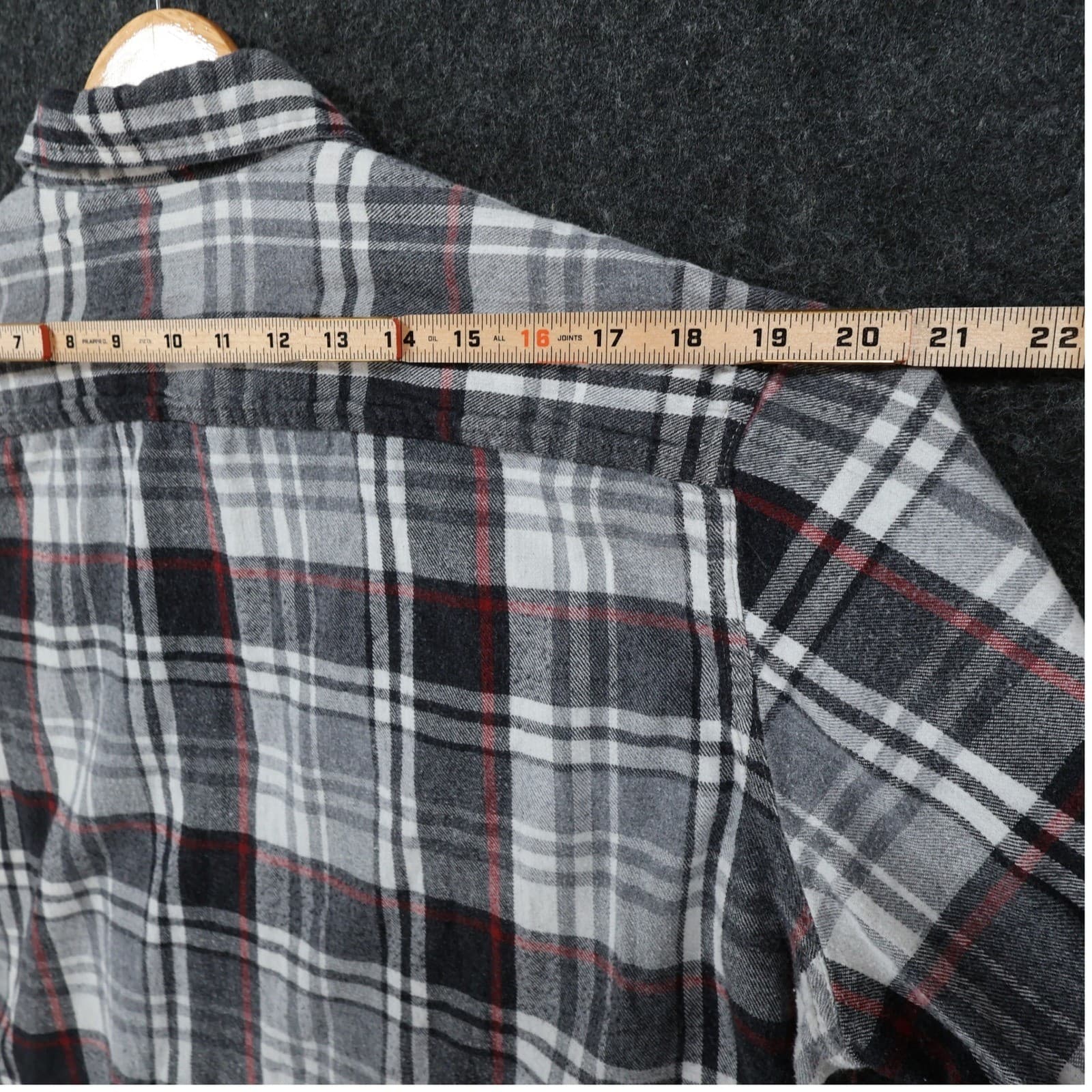 Timberland Flannel Shirt Mens L Gray 100% Cotton Regular Fit Plaid Button Up - Thumbnail 6