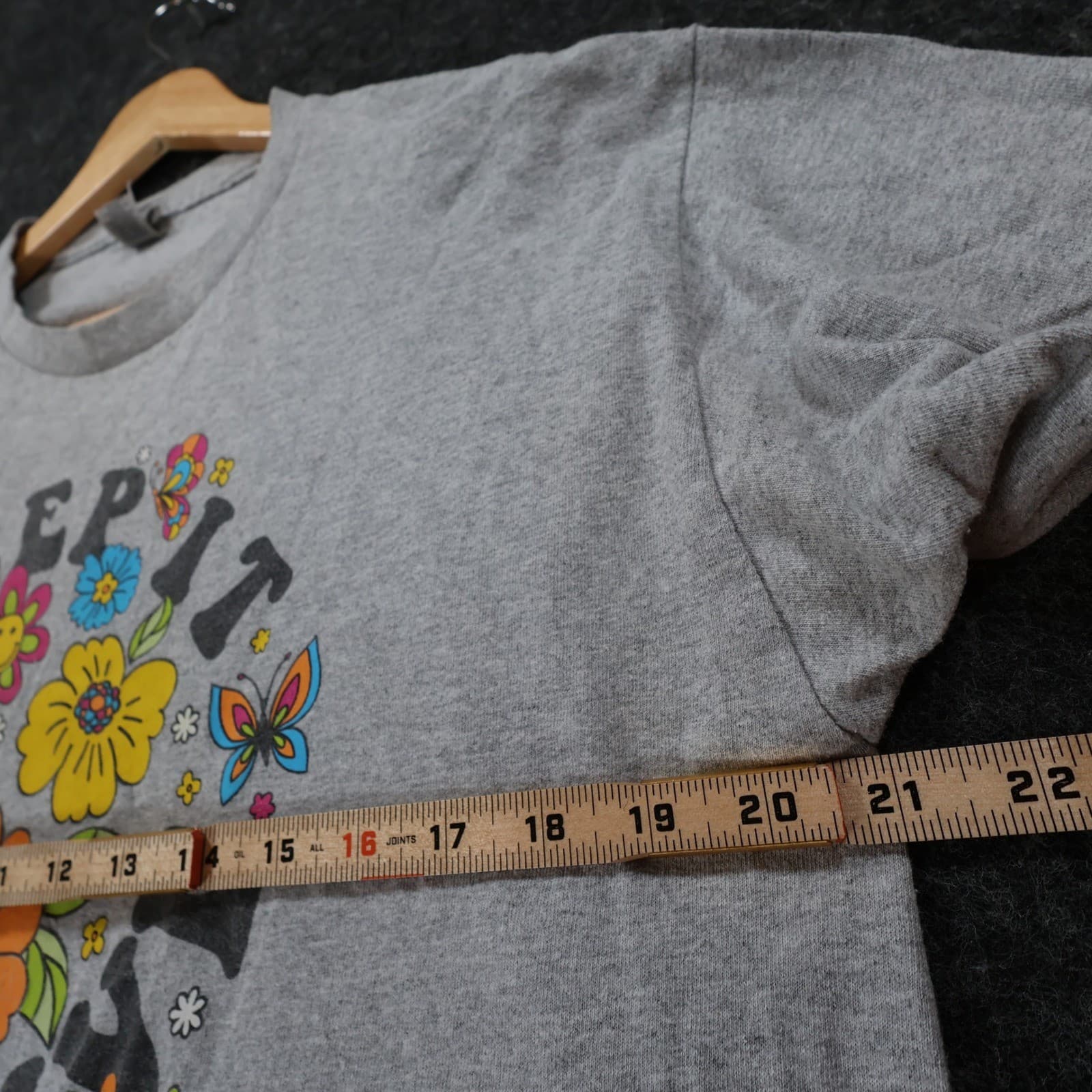 Gildan T-Shirt Mens XL Gray Cotton Blend Keep It Positive Floral Graphic Tee - Thumbnail 5