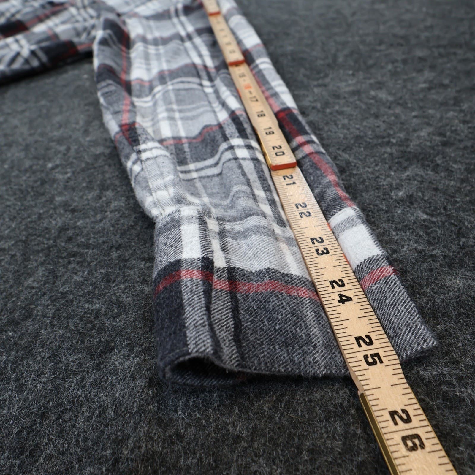 Timberland Flannel Shirt Mens L Gray 100% Cotton Regular Fit Plaid Button Up - Thumbnail 4