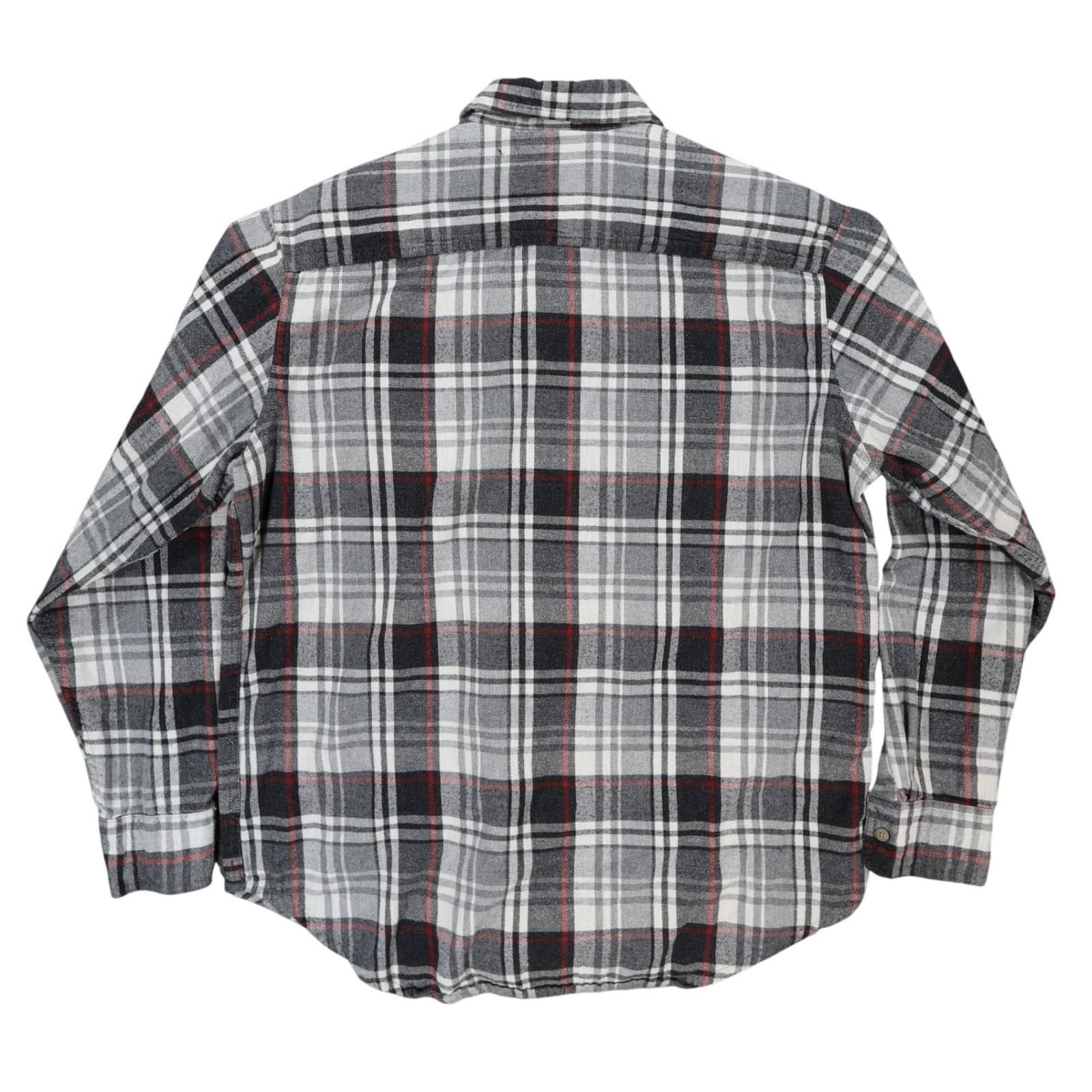 Timberland Flannel Shirt Mens L Gray 100% Cotton Regular Fit Plaid Button Up - Thumbnail 2