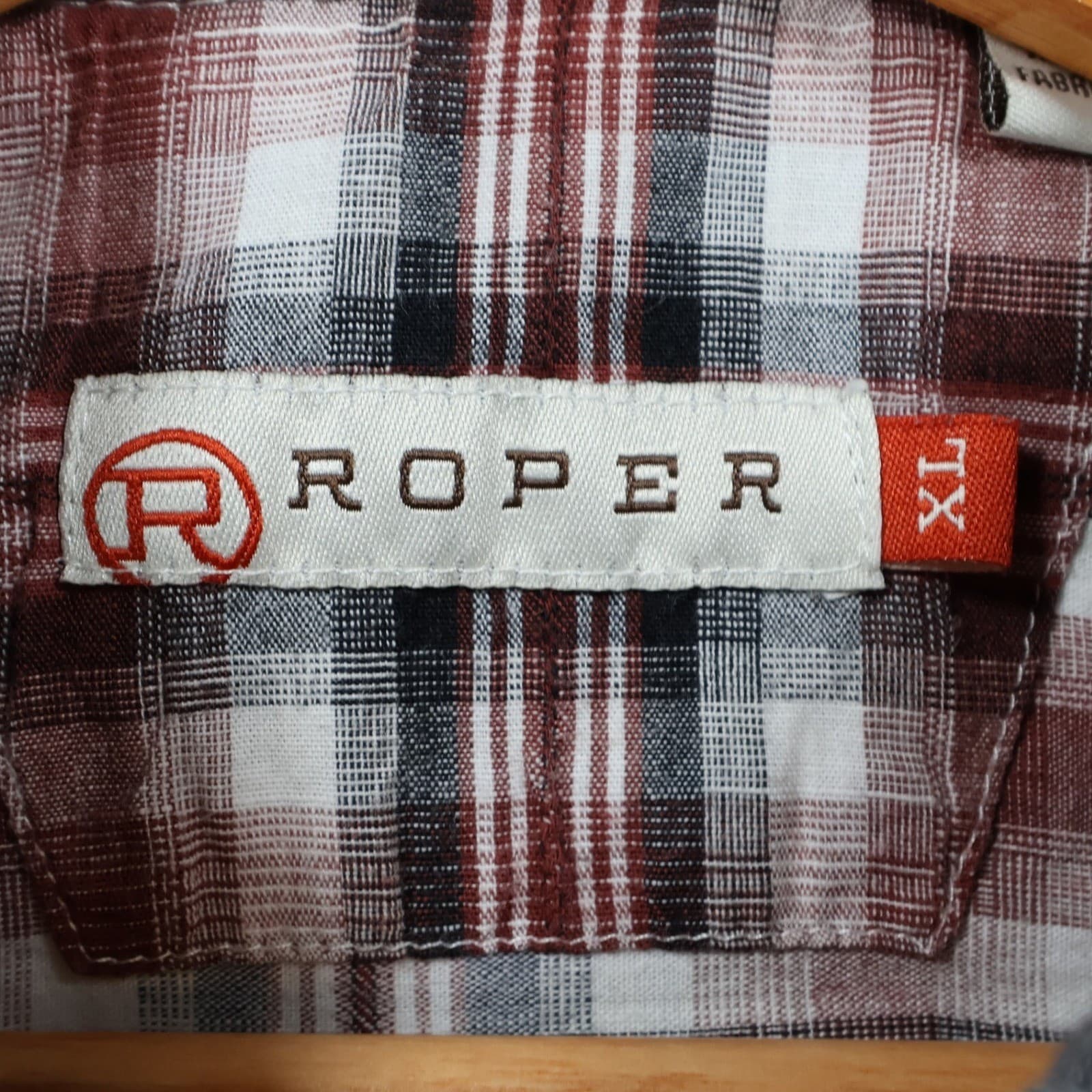 Roper Button Down Shirt Mens XL Red Plaid 100% Cotton Regular Western Casual - Thumbnail 7