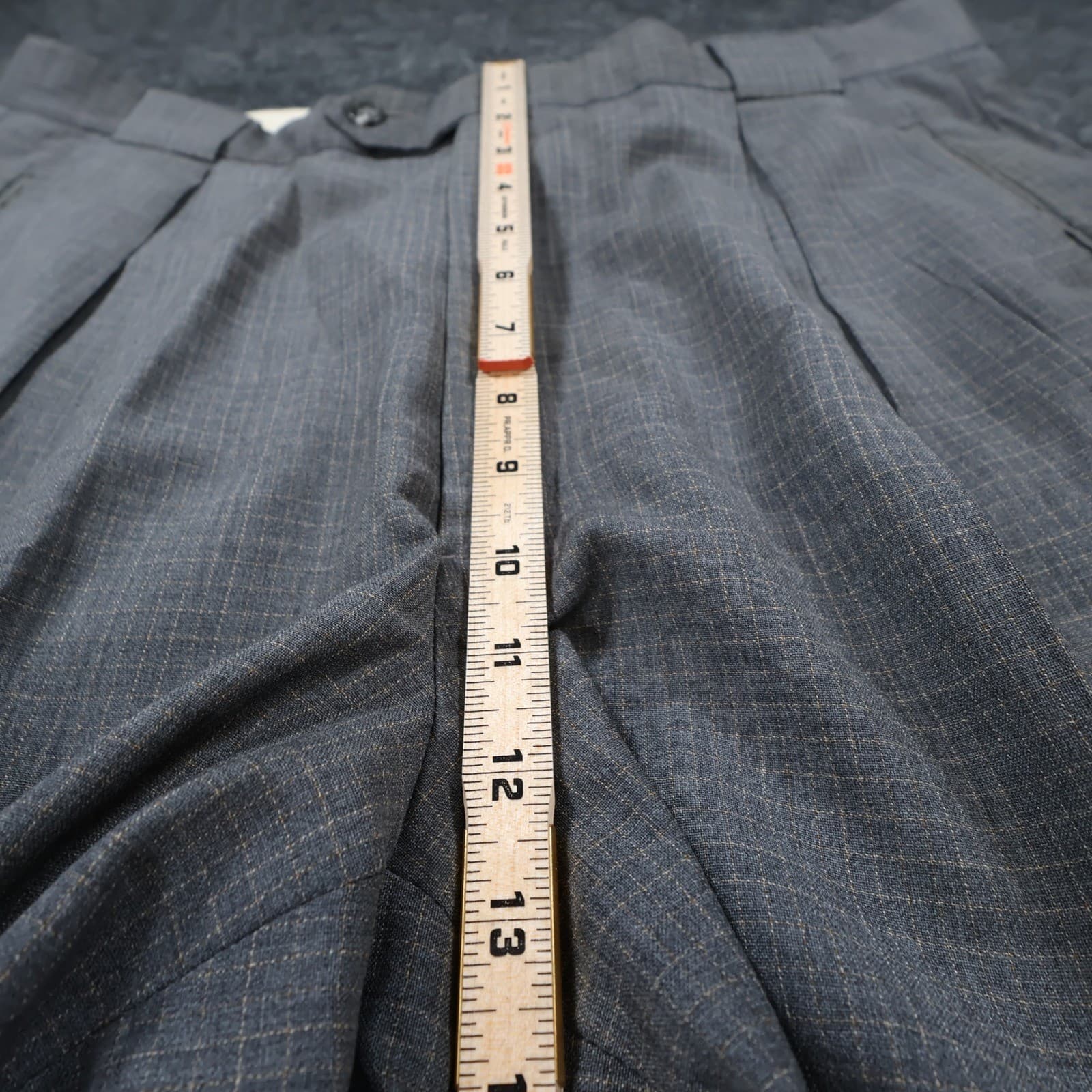 Tallia Uomo Dress Pants Mens 34R Grey Super 100s Wool Pleated Cuffed Trousers - Thumbnail 5