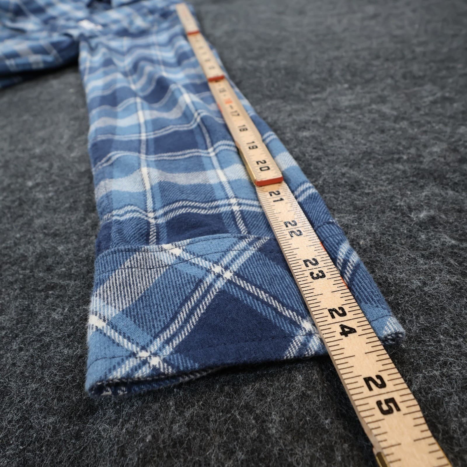 Hurley Flannel Shirt Mens Medium Blue Plaid Cotton Blend Regular Fit Button Up - Thumbnail 4