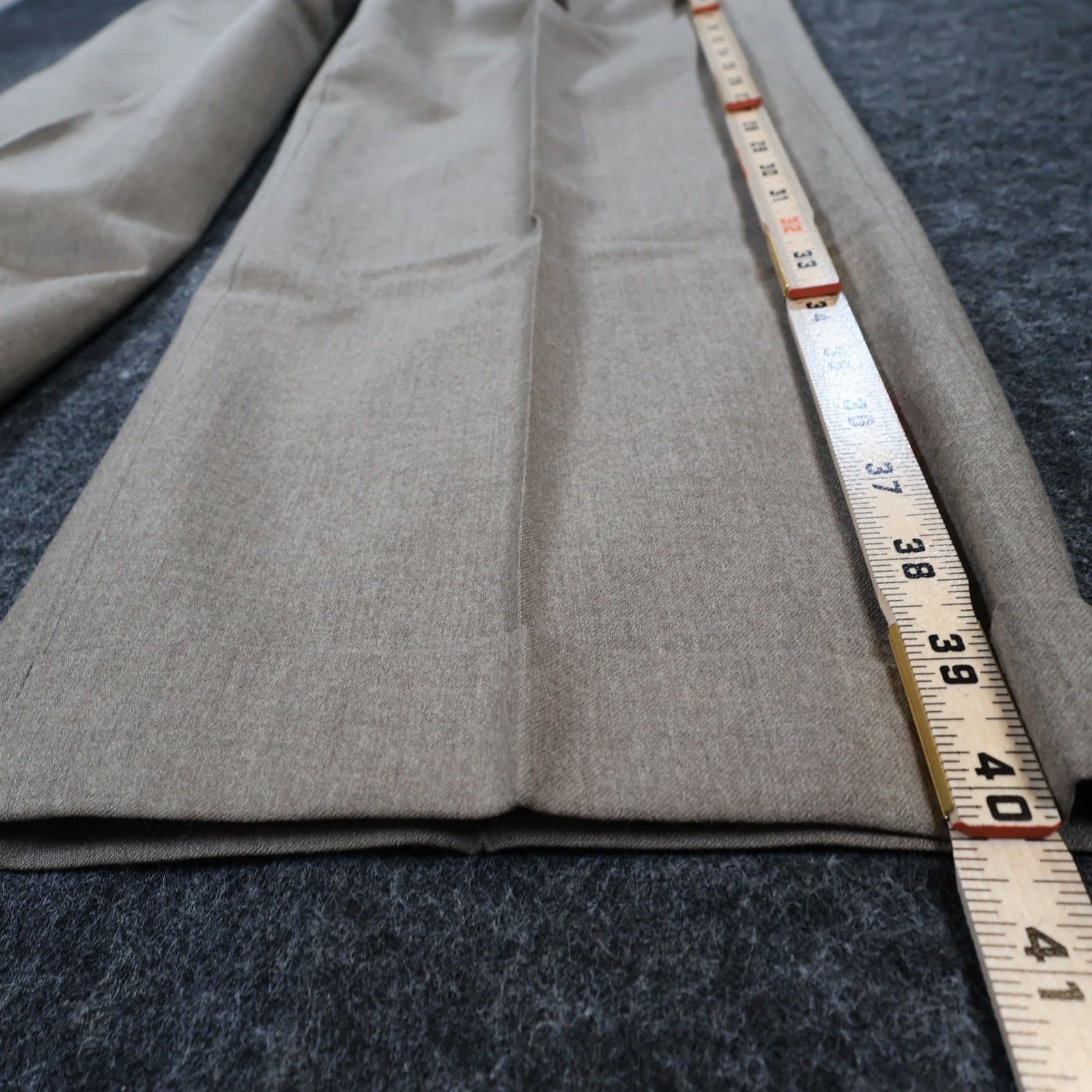 Tallia Uomo Dress Pants Mens 34R Tan Wool Pleated Cuffed Slacks Trousers - Thumbnail 3
