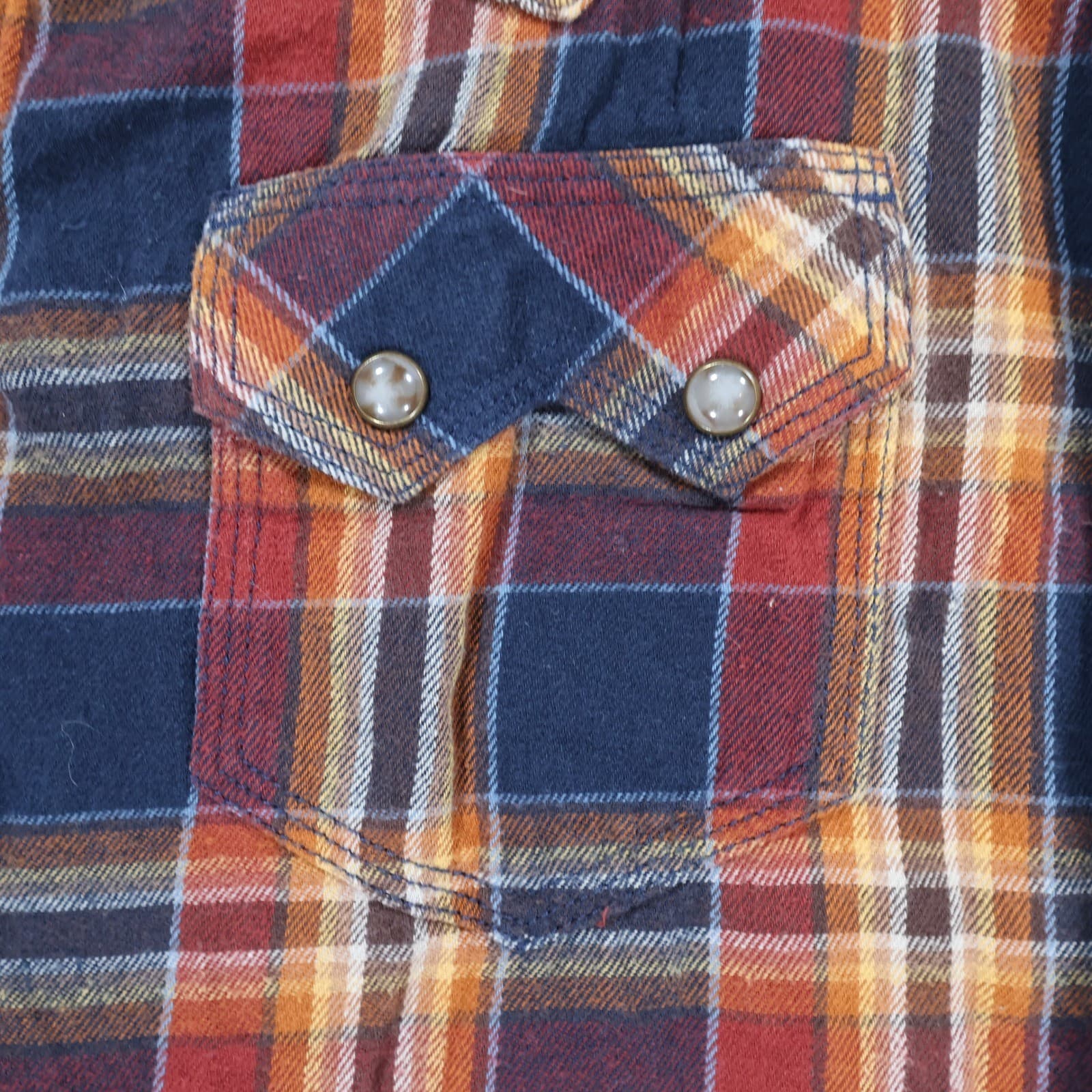 Moonshine Spirit Western Shirt Mens Small Multicolor Cotton Plaid Pearl Snap - Thumbnail 11