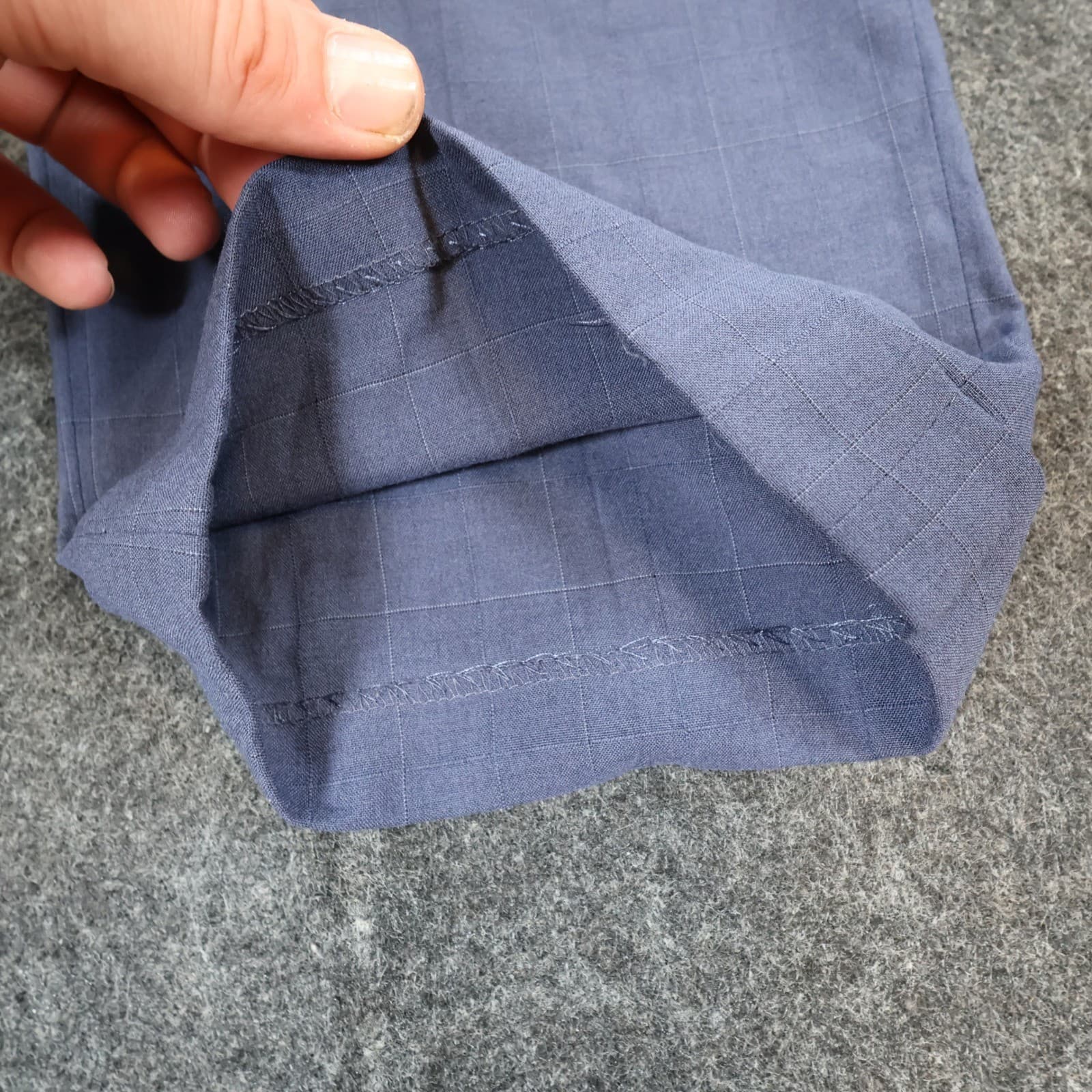 Ralph Lauren Dress Pants Mens 36W x 30L Blue Poly Rayon Pleated Windowpane Check - Thumbnail 13