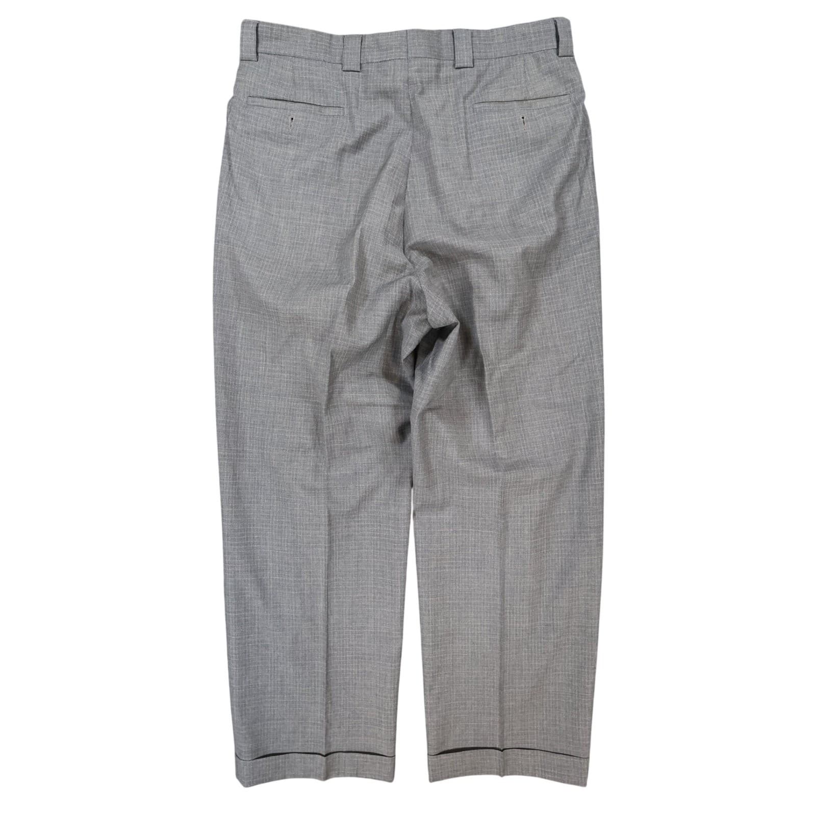 Tallia Uomo Dress Pants Mens 34R Grey Super 100s Wool Pleated Cuffed Trousers - Thumbnail 2