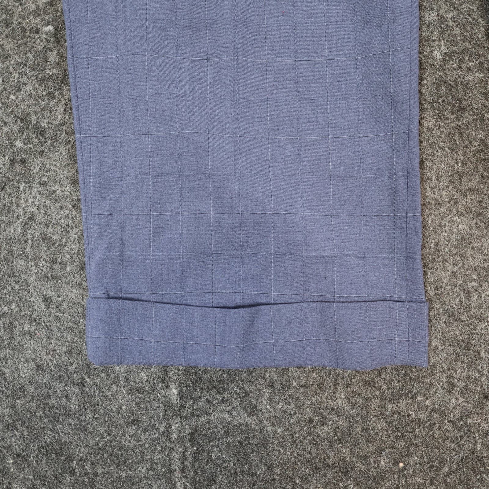 Ralph Lauren Dress Pants Mens 36W x 30L Blue Poly Rayon Pleated Windowpane Check - Thumbnail 12