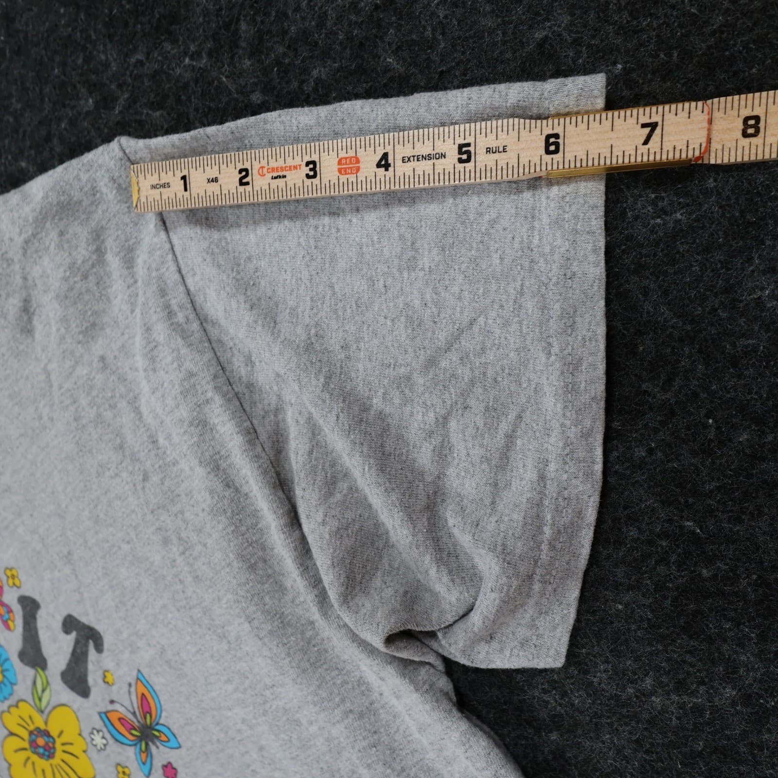 Gildan T-Shirt Mens XL Gray Cotton Blend Keep It Positive Floral Graphic Tee - Thumbnail 4