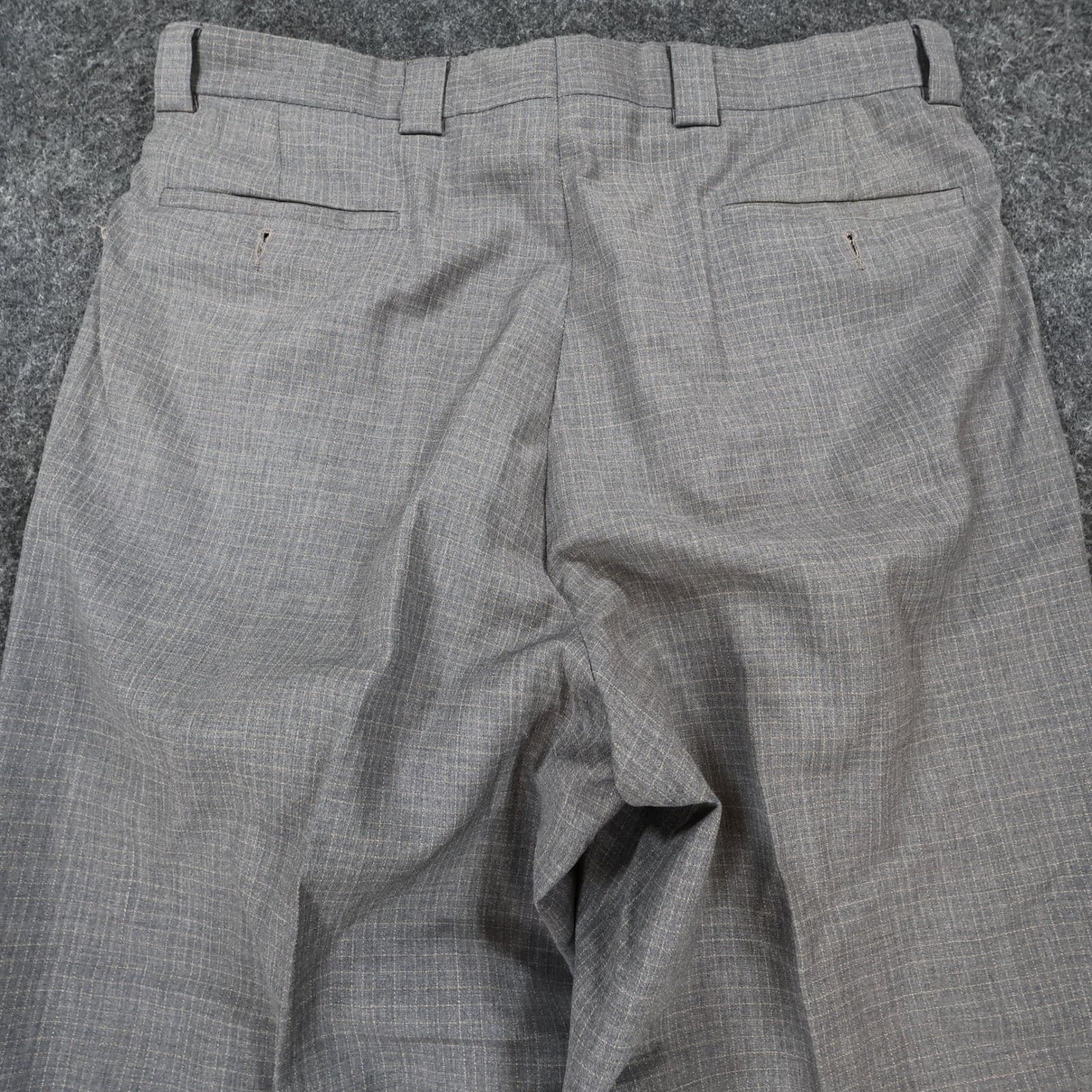 Tallia Uomo Dress Pants Mens 34R Grey Super 100s Wool Pleated Cuffed Trousers - Thumbnail 12