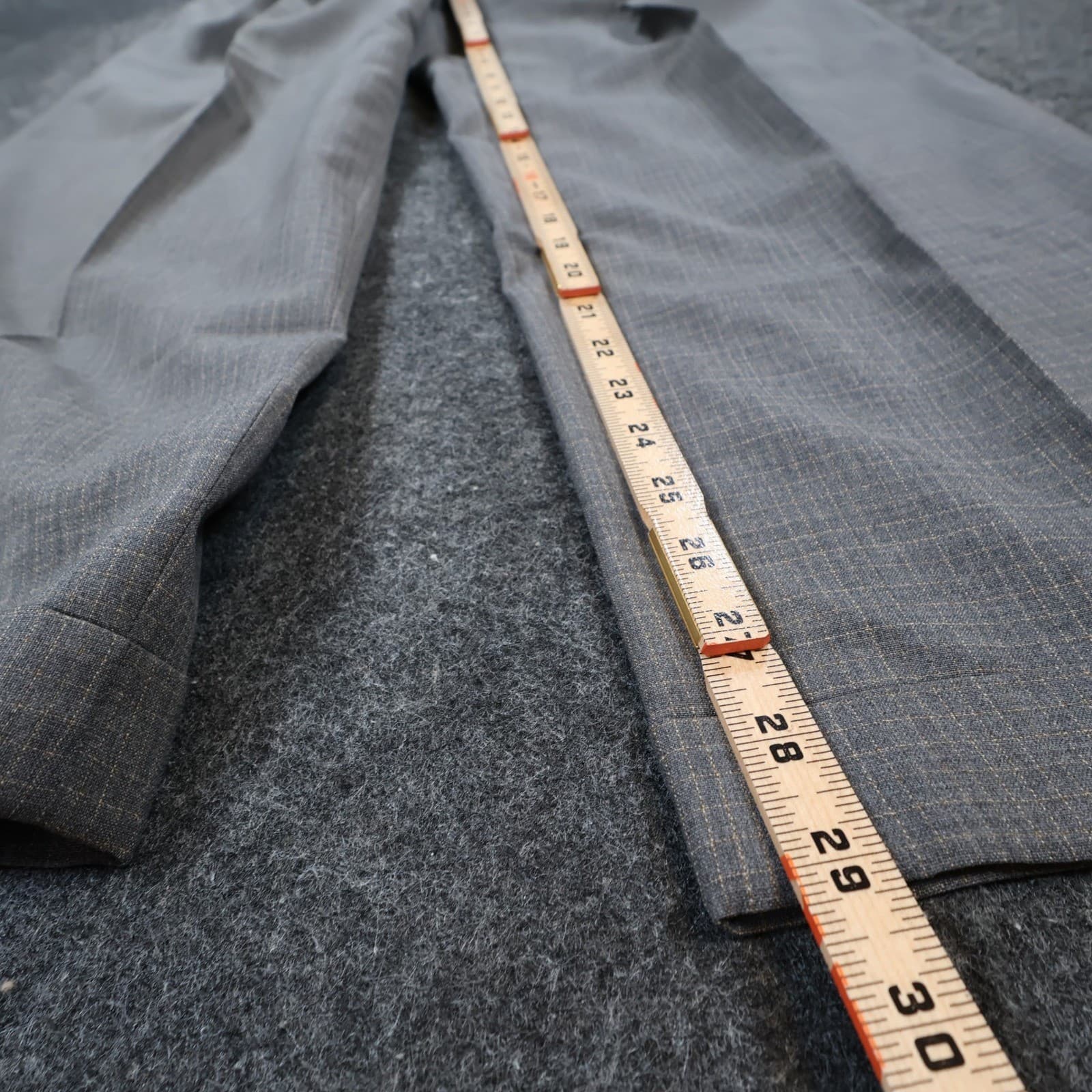Tallia Uomo Dress Pants Mens 34R Grey Super 100s Wool Pleated Cuffed Trousers - Thumbnail 4