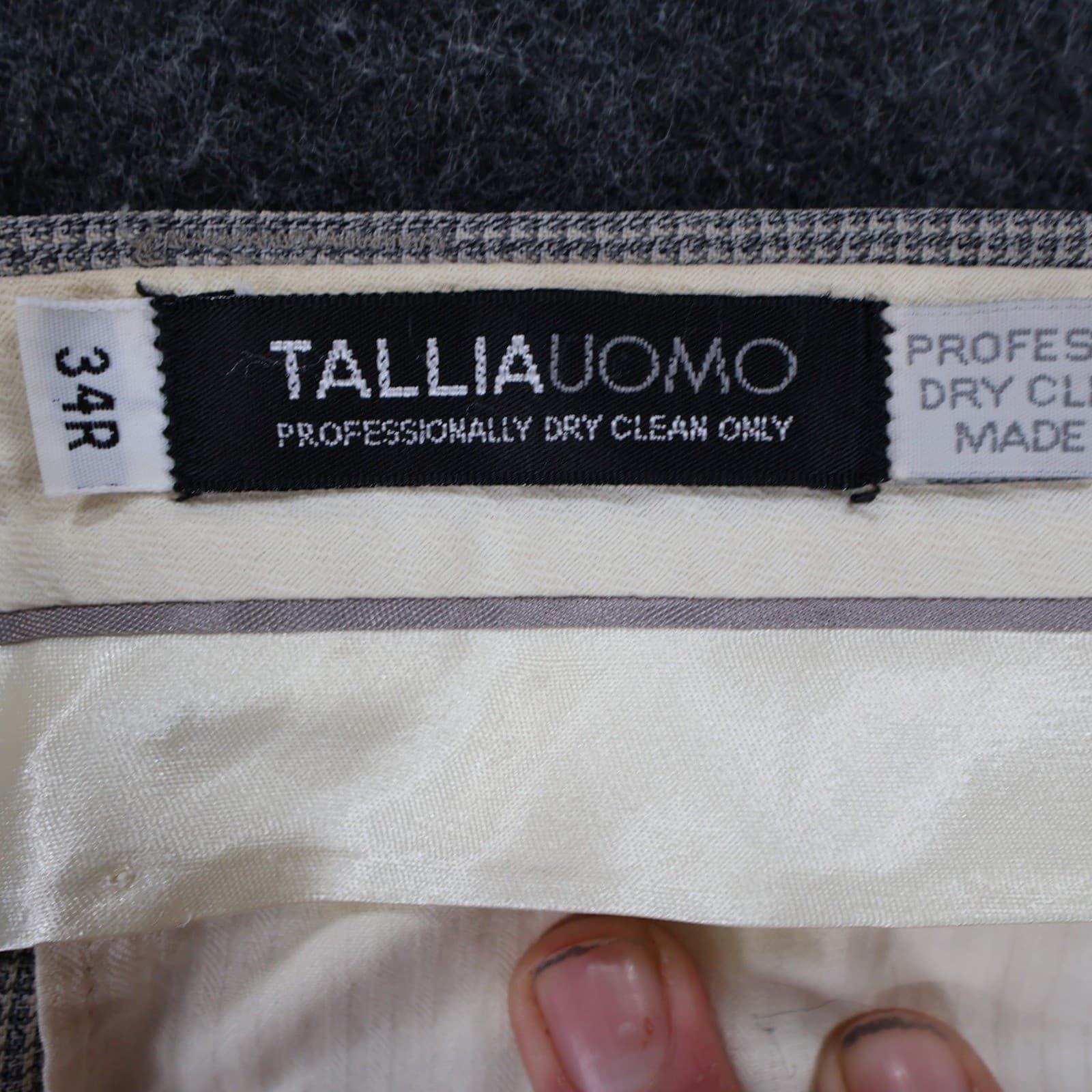 Tallia Uomo Dress Pants Mens 34R Gray Wool Blend Pleated Cuffed Trousers - Thumbnail 7