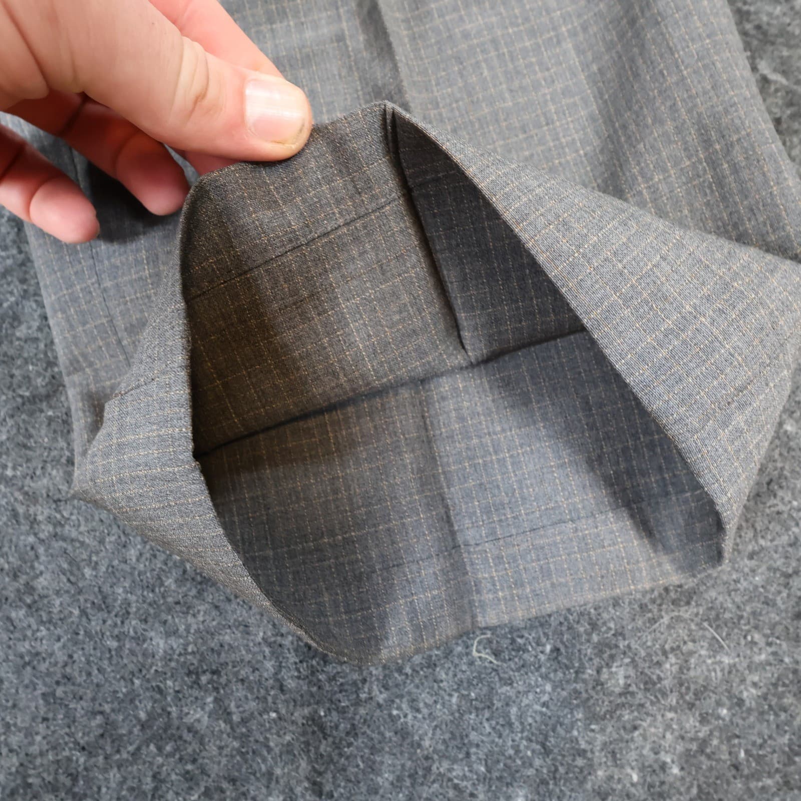 Tallia Uomo Dress Pants Mens 34R Grey Super 100s Wool Pleated Cuffed Trousers - Thumbnail 14