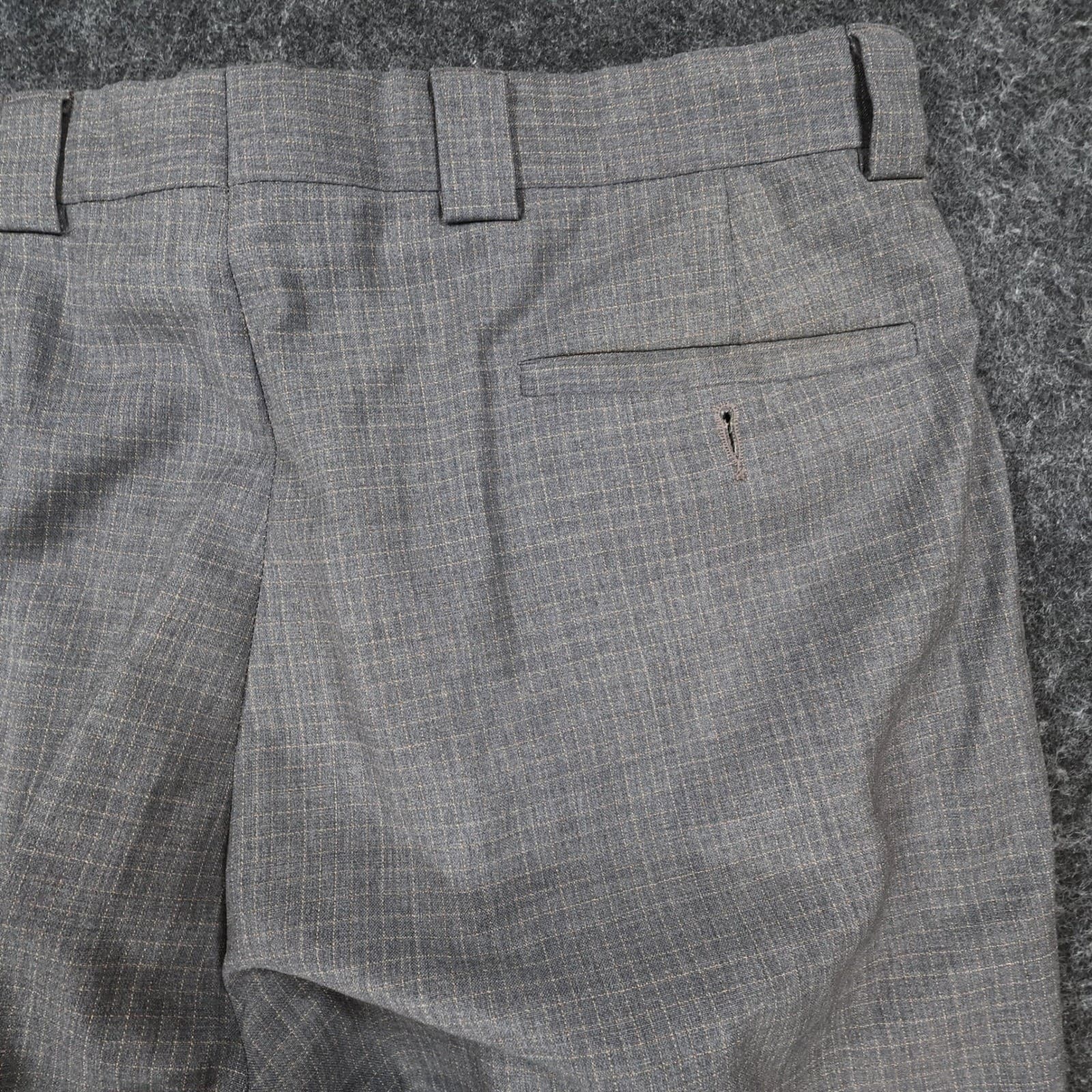 Tallia Uomo Dress Pants Mens 34R Grey Super 100s Wool Pleated Cuffed Trousers - Thumbnail 10
