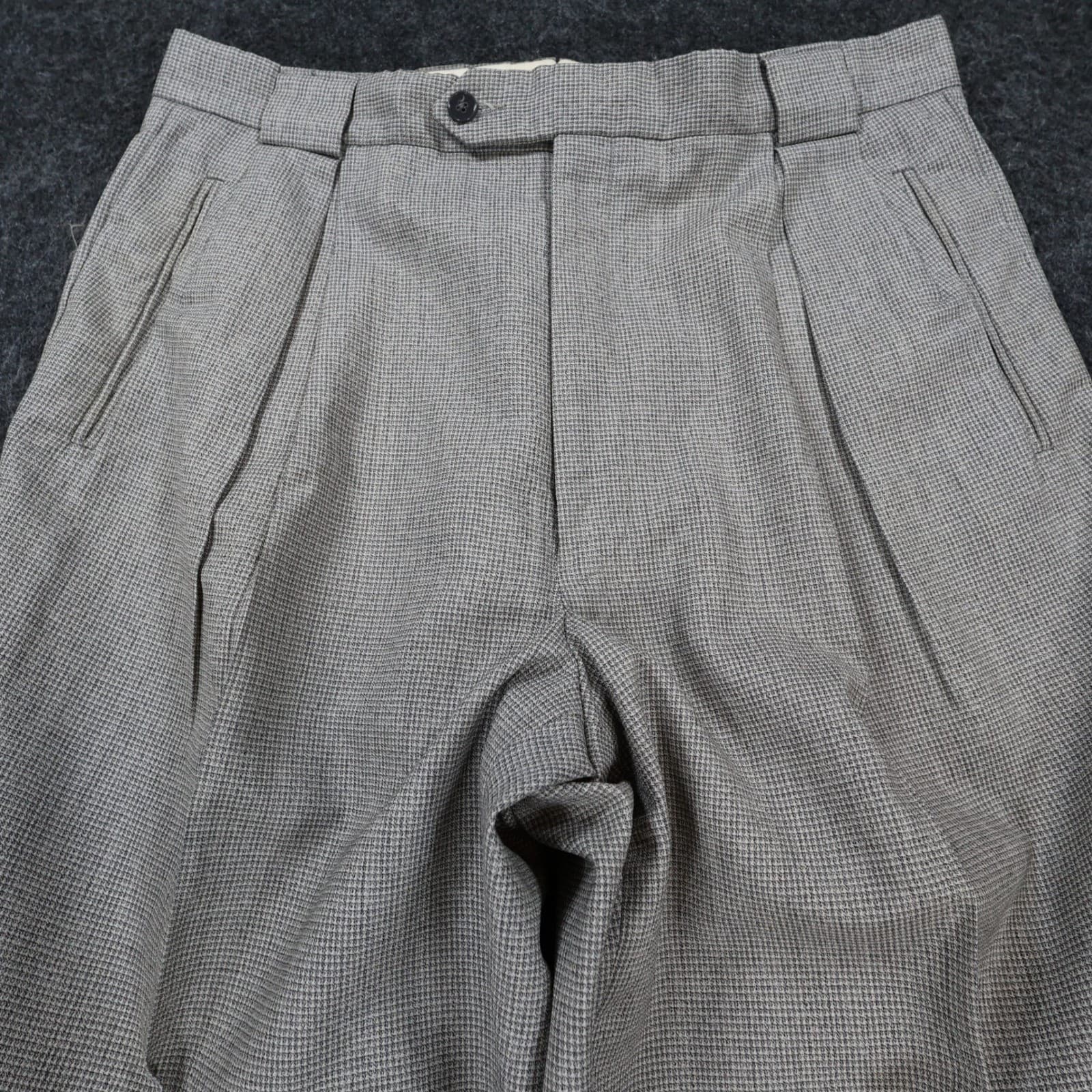 Tallia Uomo Dress Pants Mens 34R Gray Wool Blend Pleated Cuffed Trousers - Thumbnail 10