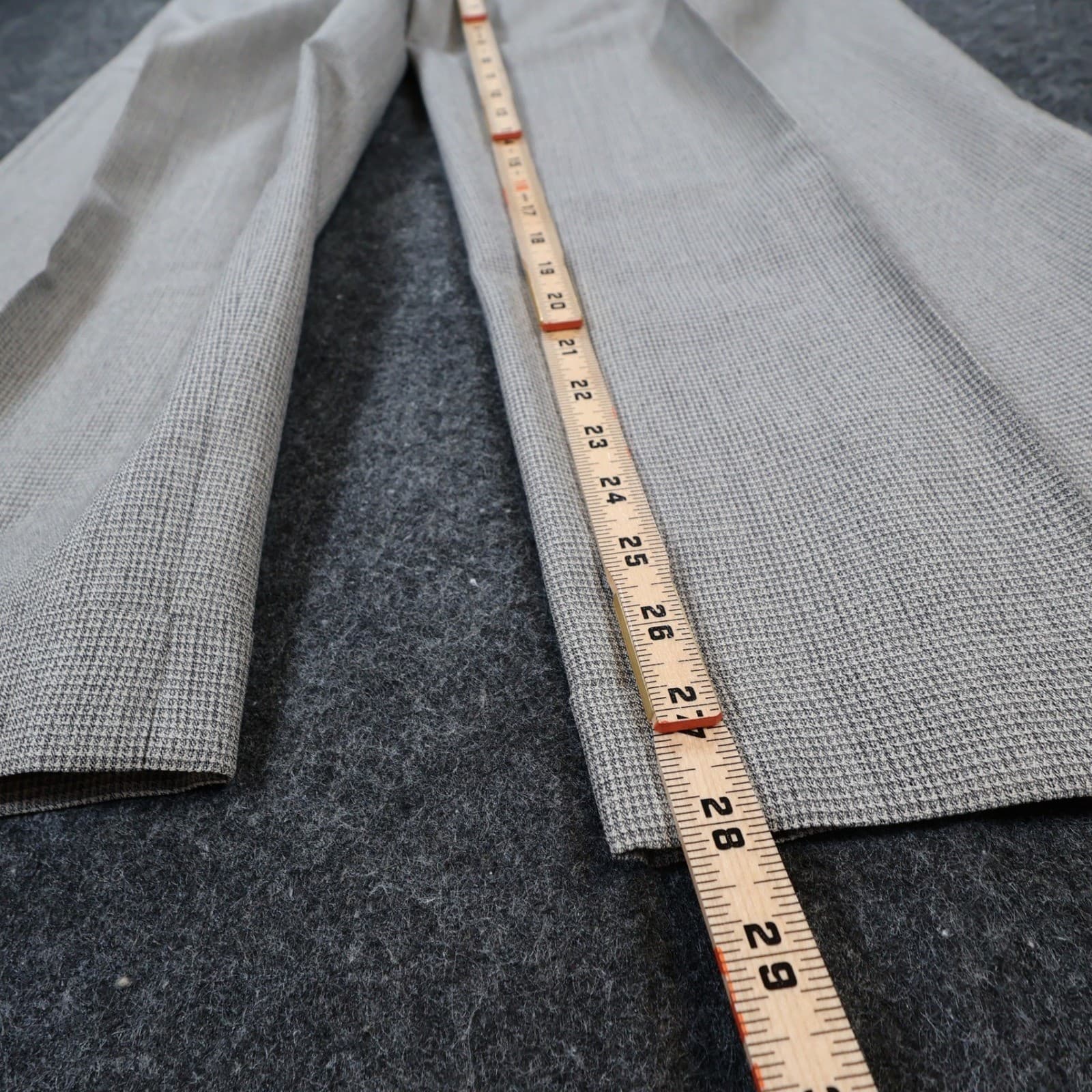 Tallia Uomo Dress Pants Mens 34R Gray Wool Blend Pleated Cuffed Trousers - Thumbnail 4