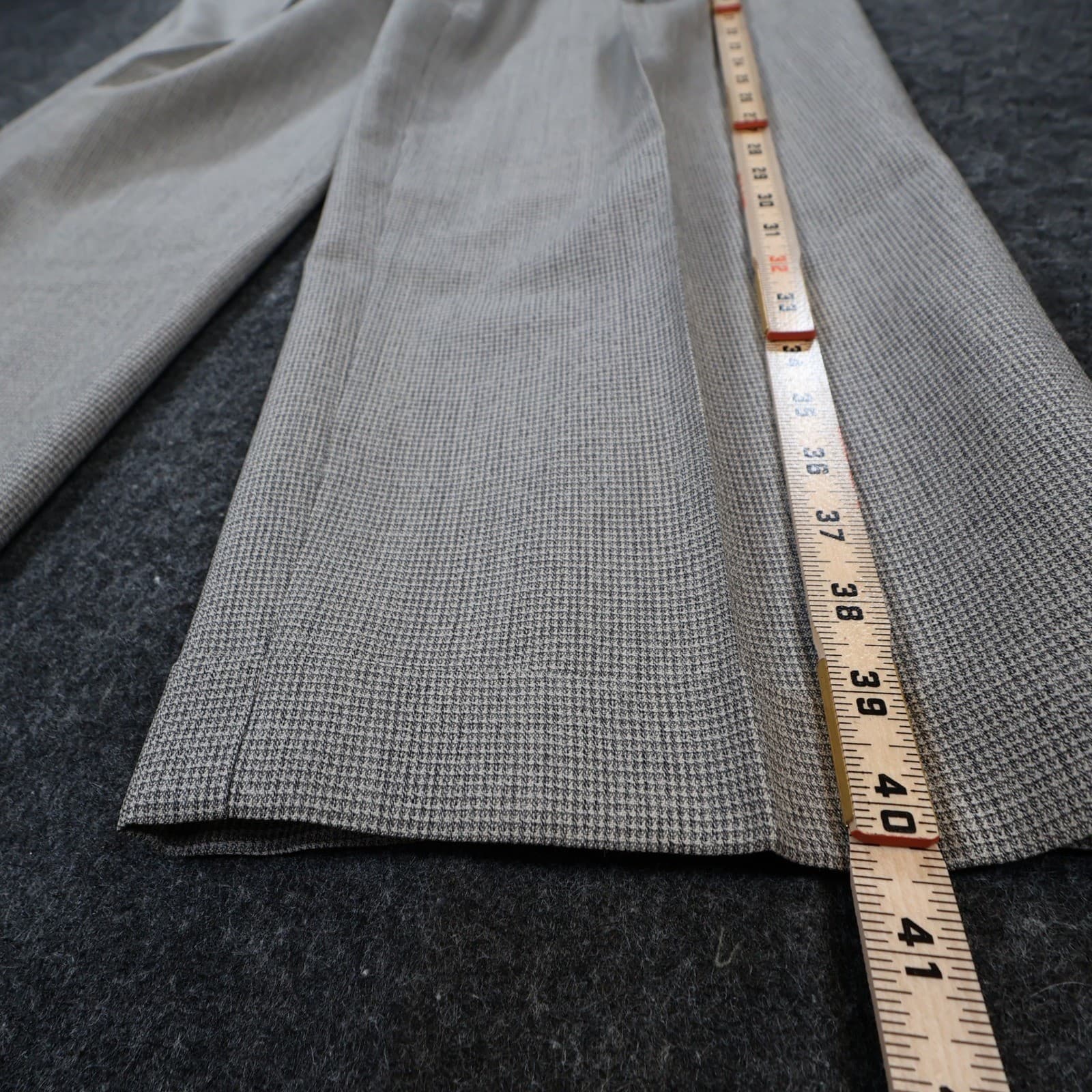 Tallia Uomo Dress Pants Mens 34R Gray Wool Blend Pleated Cuffed Trousers - Thumbnail 3