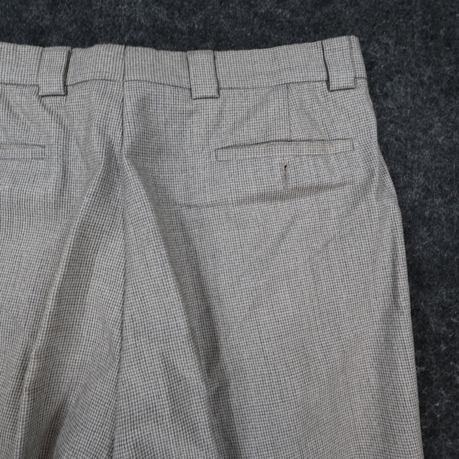 Tallia Uomo Dress Pants Mens 34R Gray Wool Blend Pleated Cuffed Trousers - Thumbnail 9