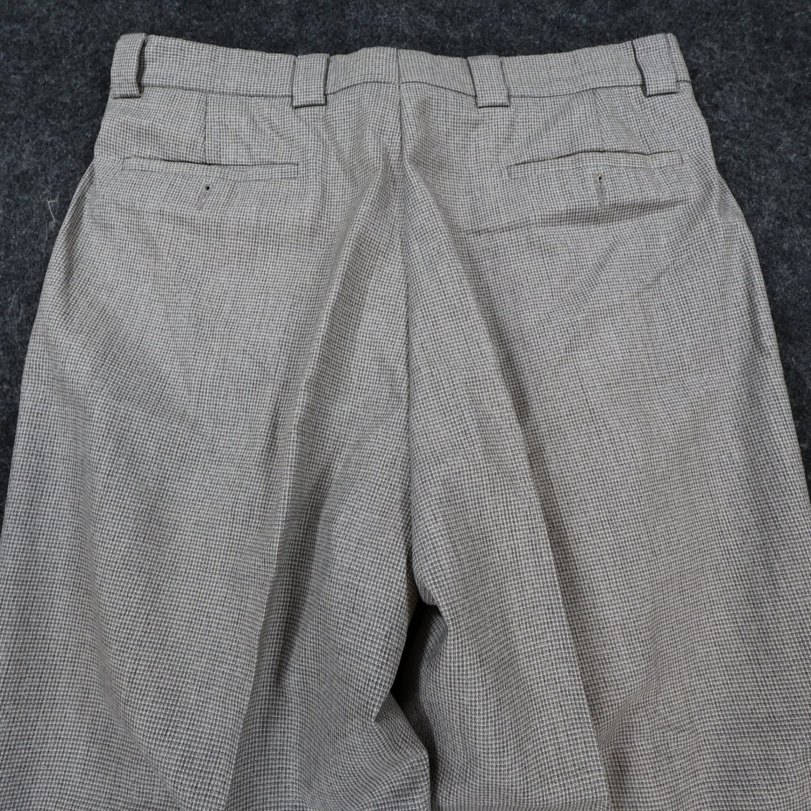 Tallia Uomo Dress Pants Mens 34R Gray Wool Blend Pleated Cuffed Trousers - Thumbnail 11