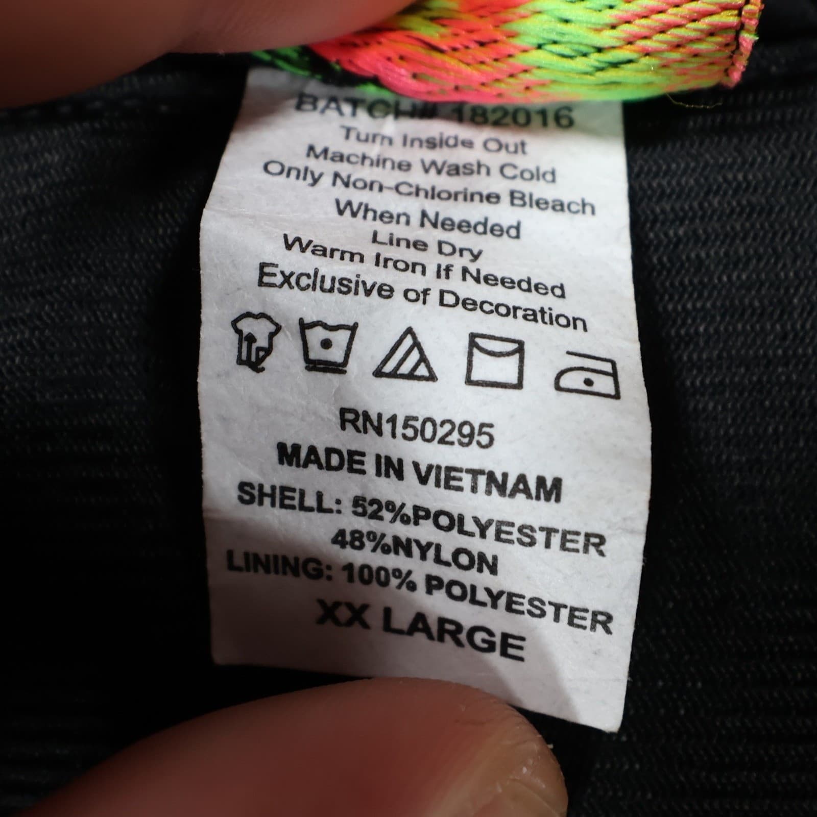 Surf Style Bomber Jacket Mens XXL Black Polyester Blend Regular Windbreaker Zip - Thumbnail 8