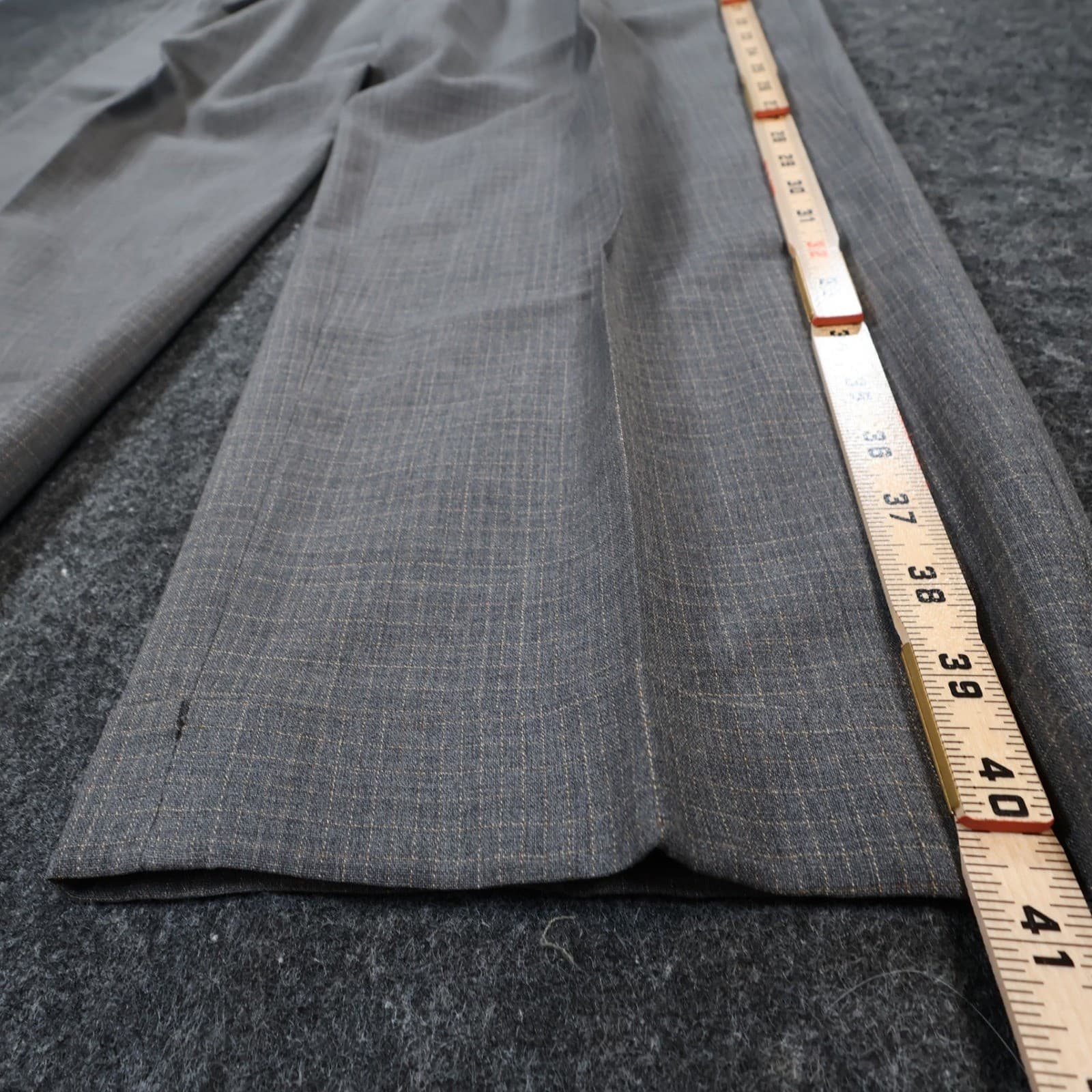 Tallia Uomo Dress Pants Mens 34R Grey Super 100s Wool Pleated Cuffed Trousers - Thumbnail 3