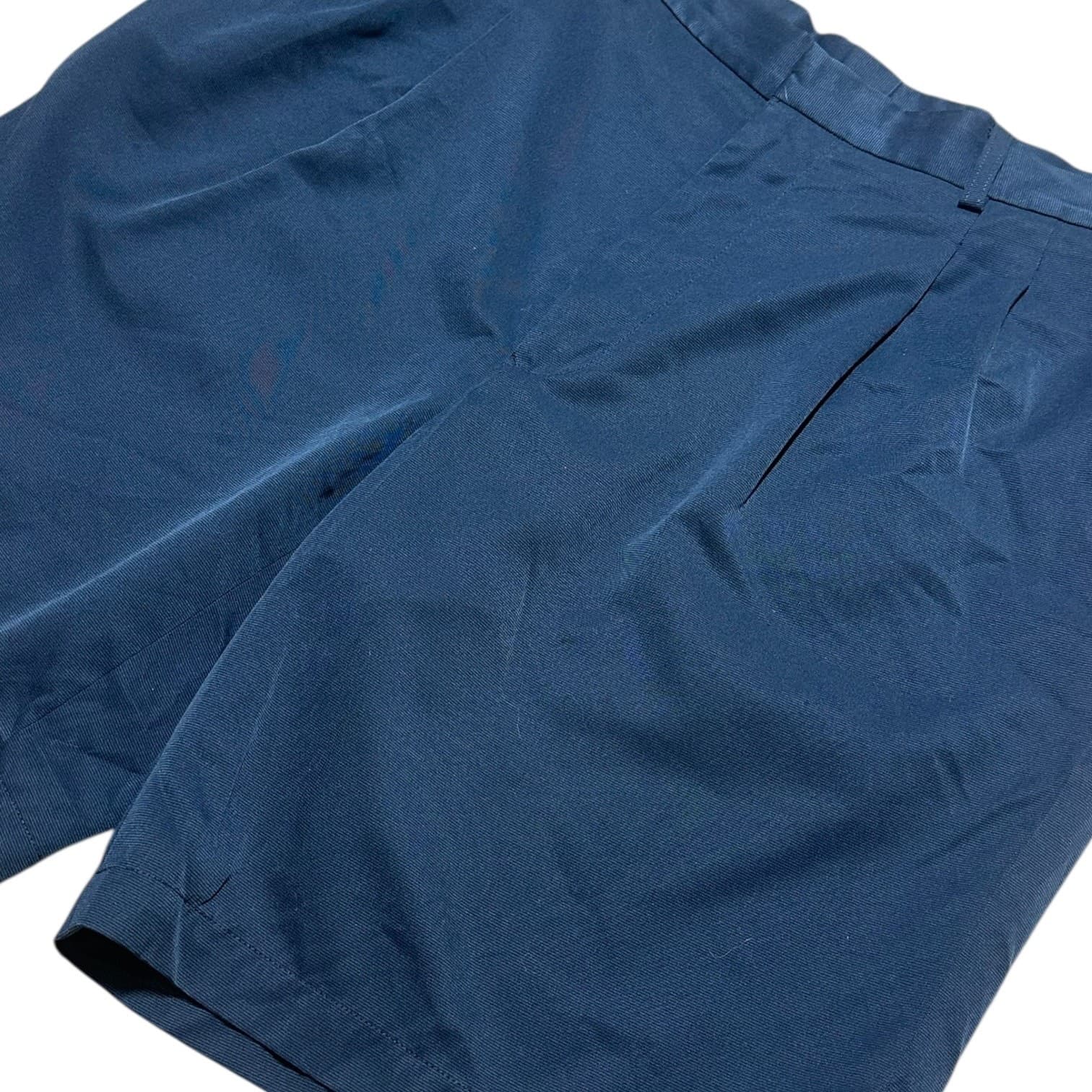 Greg Norman Men's Men's 38 Navy Blue Pleated Microfiber Golf Shorts Navy Blue - Thumbnail 3