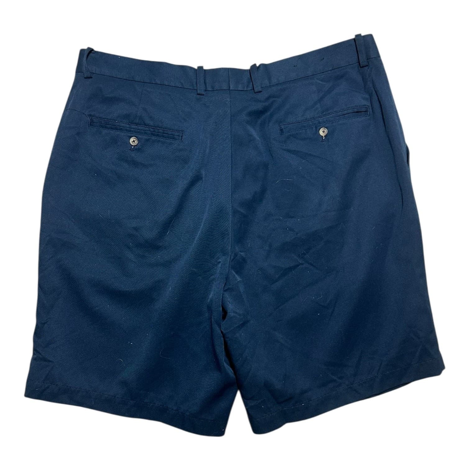 Greg Norman Men's Men's 38 Navy Blue Pleated Microfiber Golf Shorts Navy Blue - Thumbnail 2