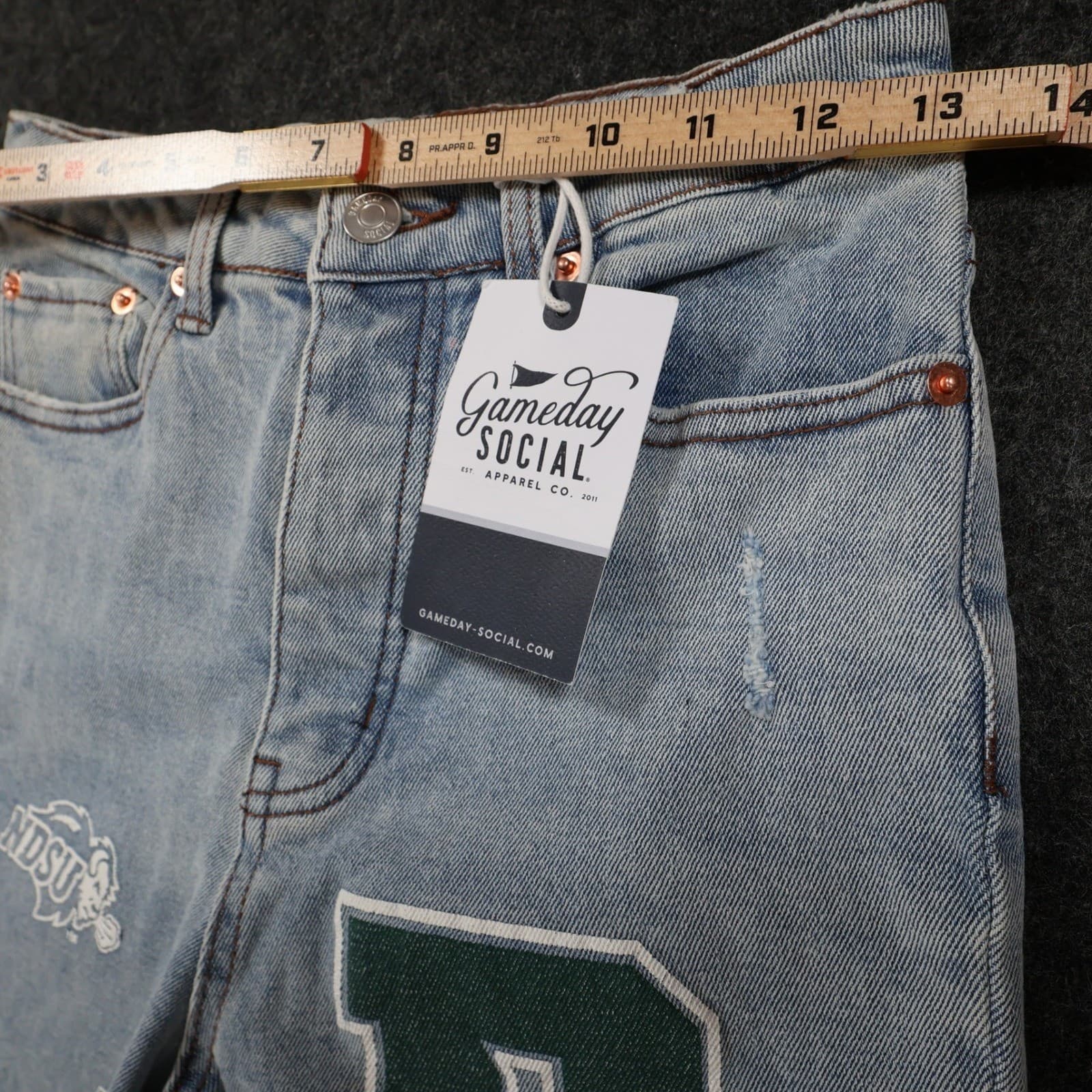 Gameday Social Jeans Womens 26 Blue Cotton NDSU Bison Straight Leg High Rise New - Thumbnail 6