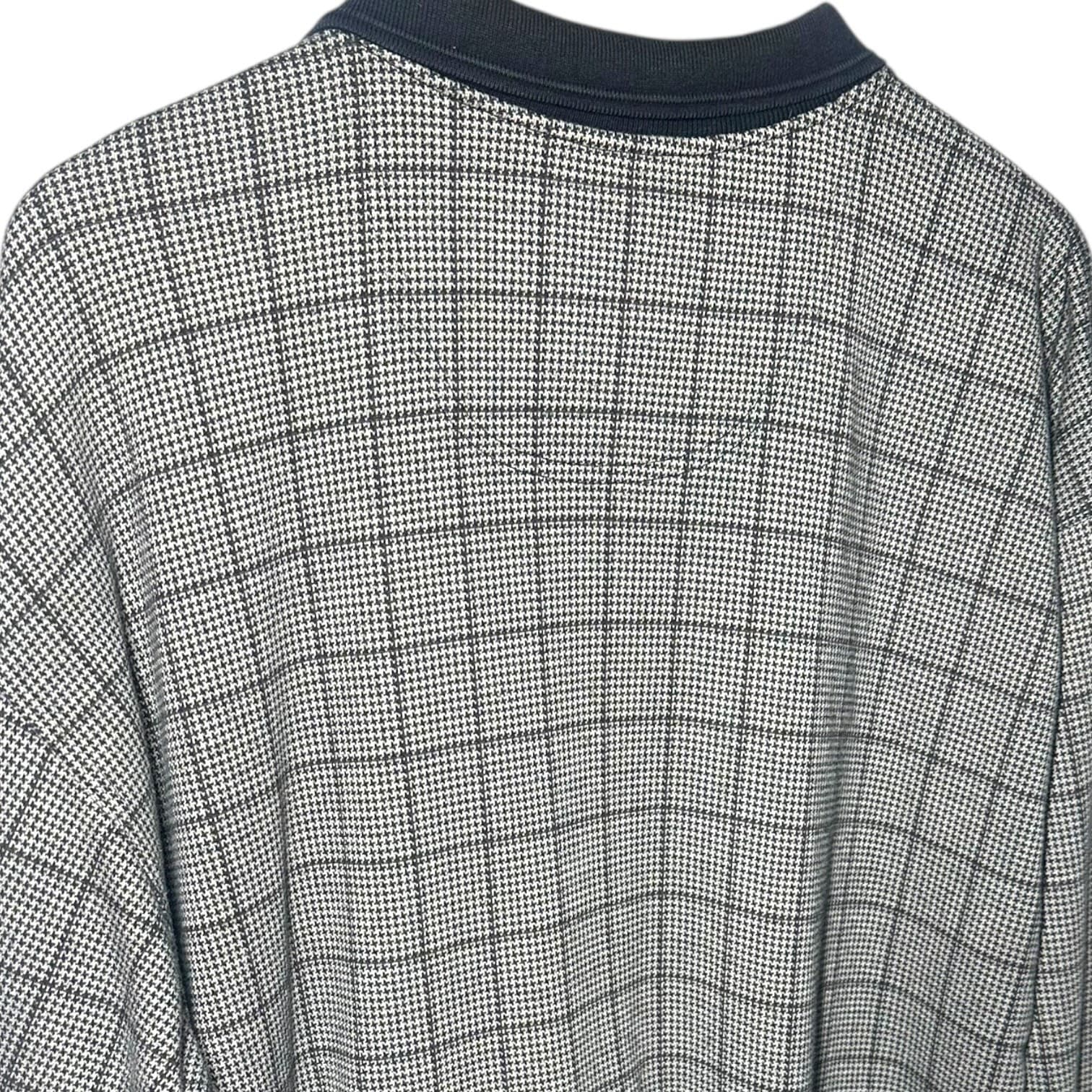 Harbor Bay Men's 2XLT Long Sleeve Polo Shirt Gray Houndstooth Big & Tall - Thumbnail 5