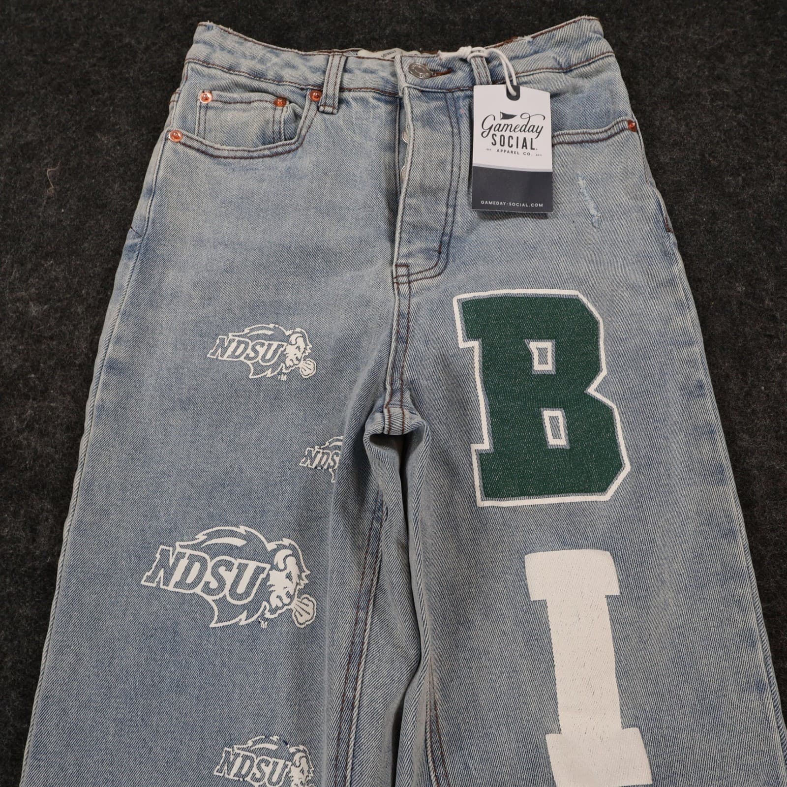 Gameday Social Jeans Womens 26 Blue Cotton NDSU Bison Straight Leg High Rise New - Thumbnail 10