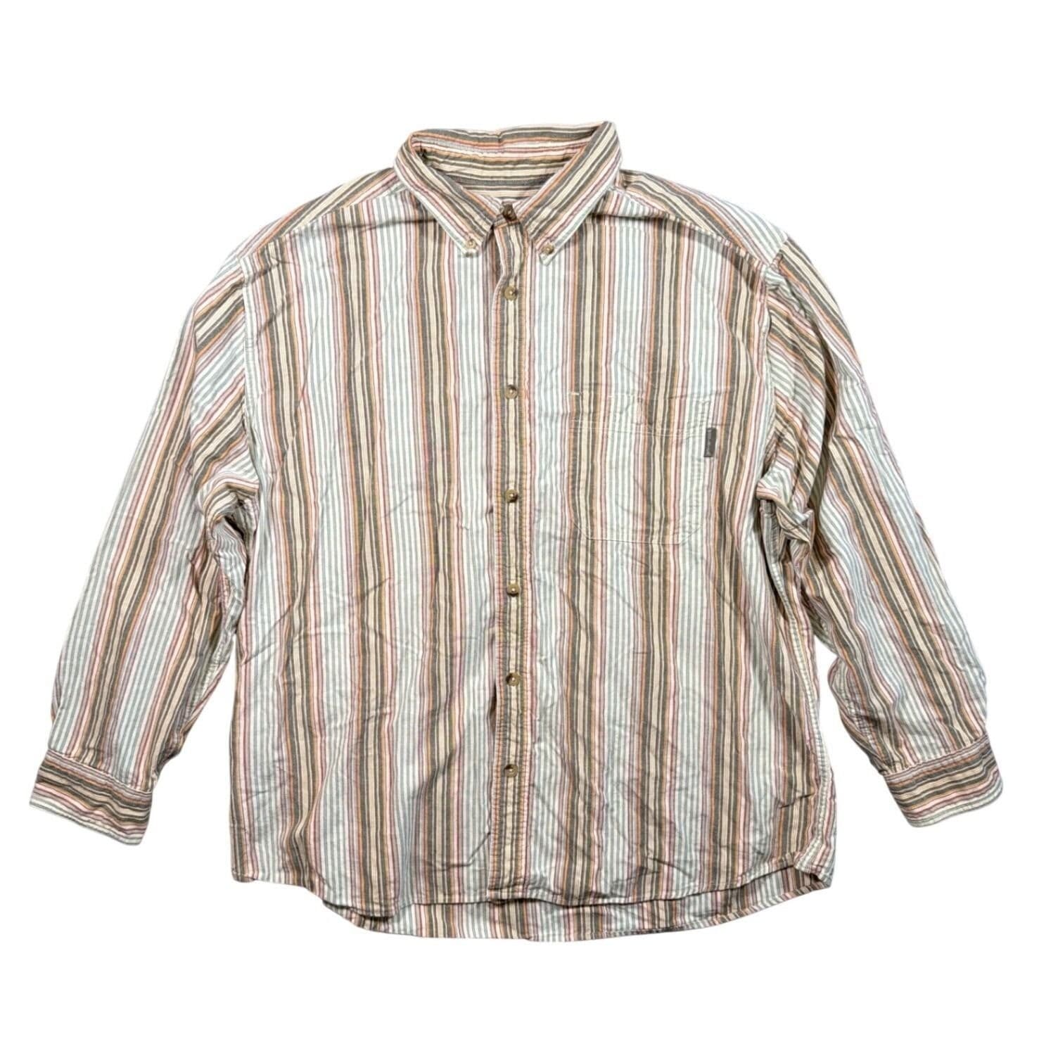 Vintage Woolrich Button Up Shirt Mens XL Multicolor Striped Long Sleeve - Thumbnail 2