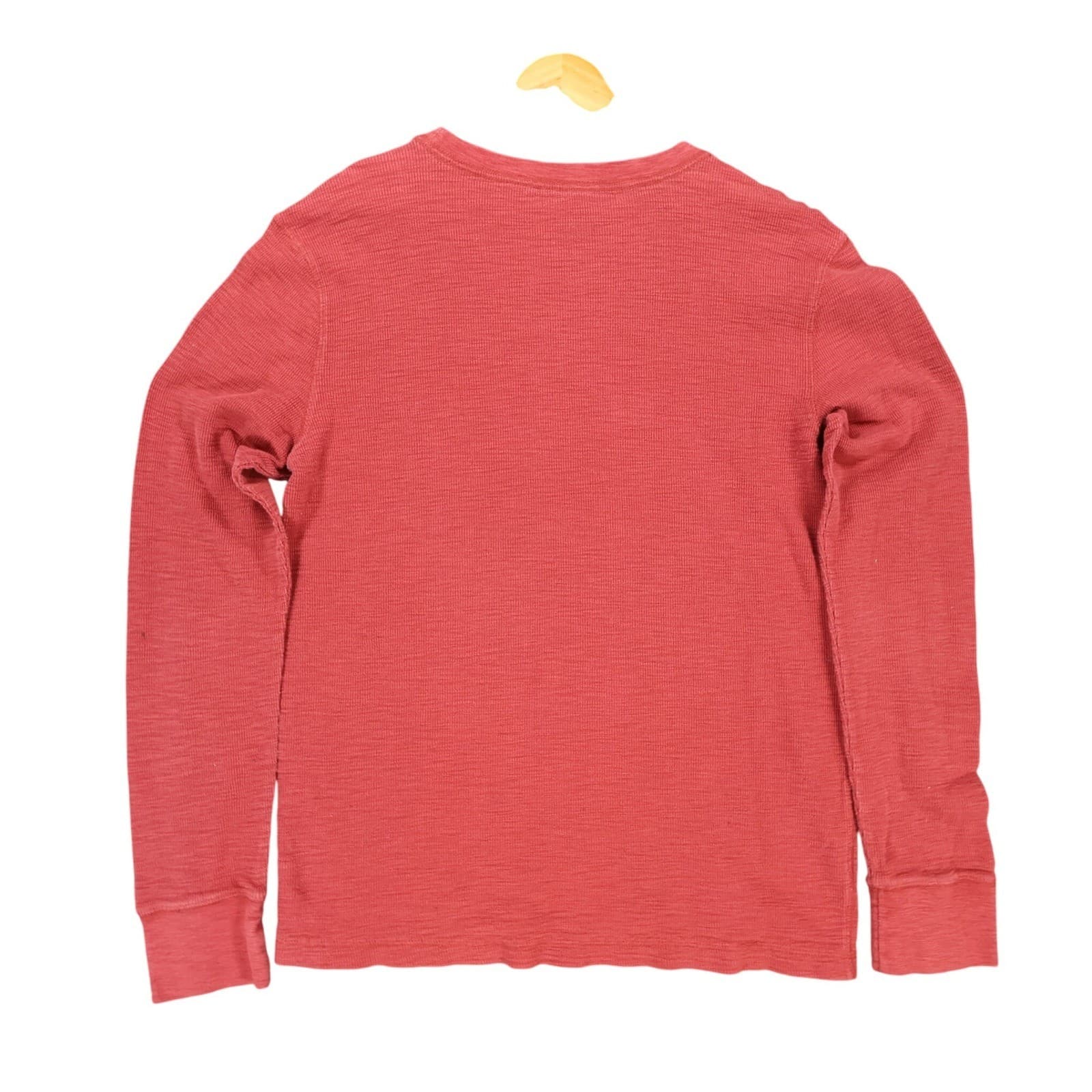 Arizona Jean Co Thermal Shirt Mens Large Red Cotton Waffle Knit Long Sleeve - Thumbnail 2