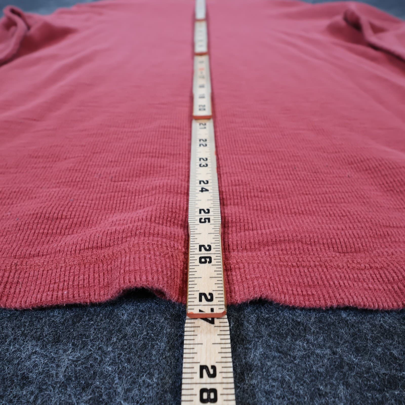 Arizona Jean Co Thermal Shirt Mens Large Red Cotton Waffle Knit Long Sleeve - Thumbnail 5