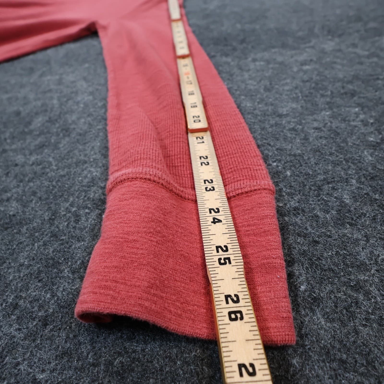 Arizona Jean Co Thermal Shirt Mens Large Red Cotton Waffle Knit Long Sleeve - Thumbnail 4