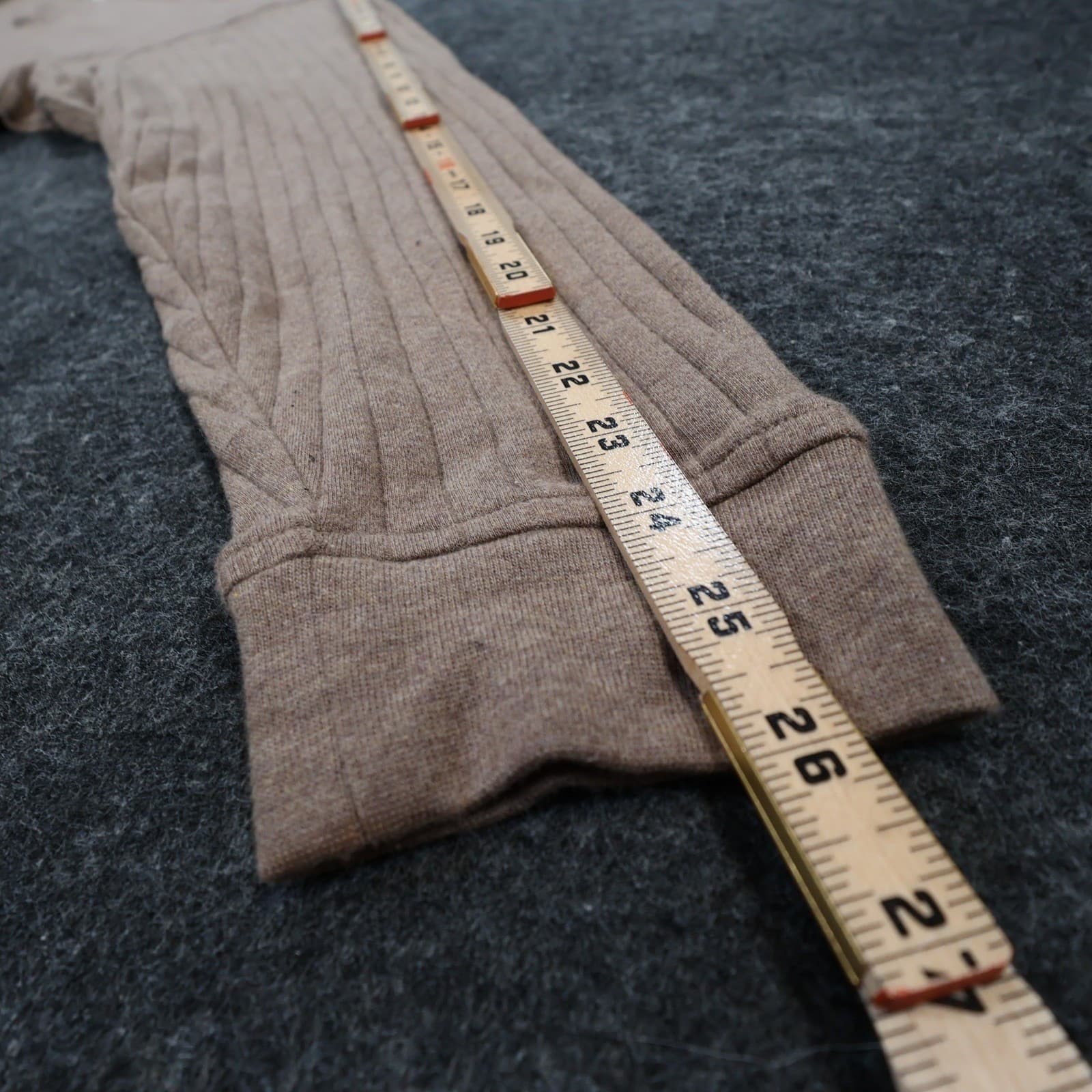 Roundtree Yorke Henley Mens 2X Brown Excellent Ribbed Texture - Thumbnail 4