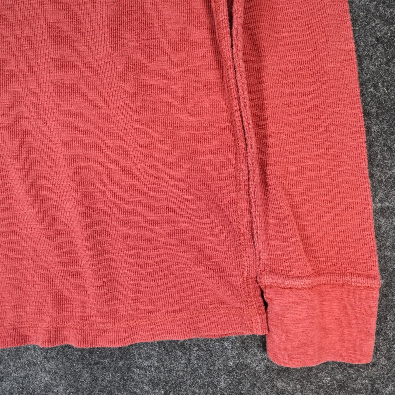 Arizona Jean Co Thermal Shirt Mens Large Red Cotton Waffle Knit Long Sleeve - Thumbnail 8